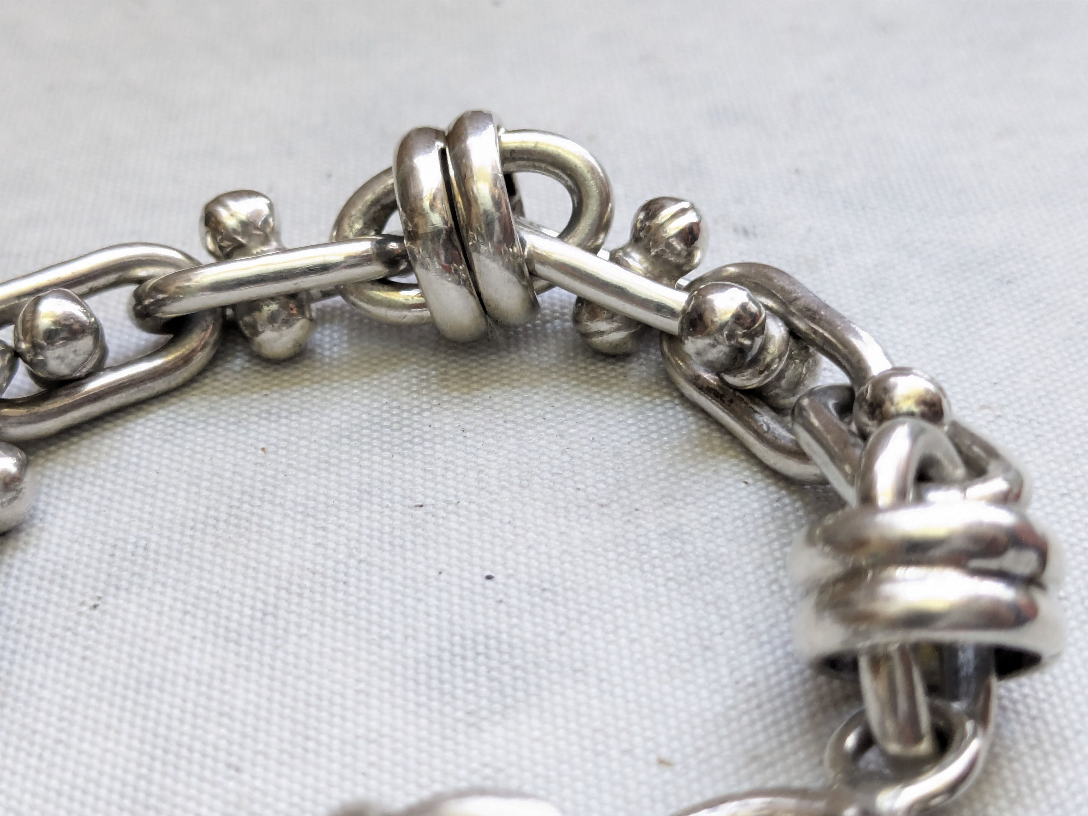 Jewelry Sterling Silver Bracelet DNA Knot 6.25" Biker Heavy Size ONE SIZE - 6 Thumbnail