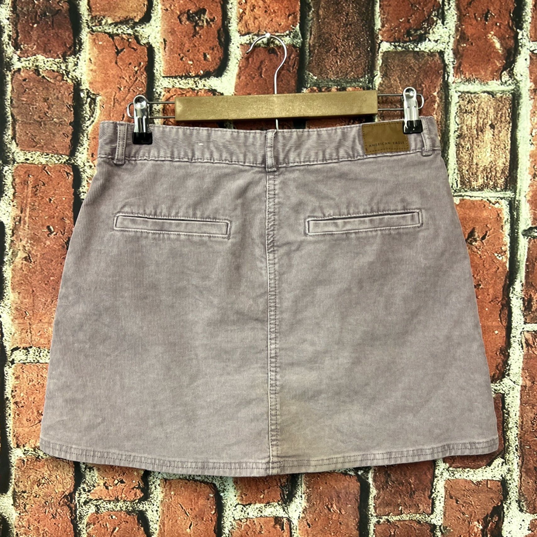American Eagle Outfitters American Eagle Outfitters Skirt Womens A-Line Mini Corduroy Purple 8 High Rise Button Zipper Size 30" / US 8 / IT 44 - 3 Thumbnail
