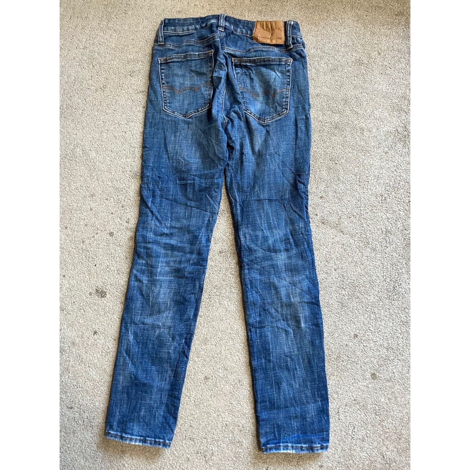 American Eagle Outfitters American Eagle Outfitters Jeans Mens Slim 38 Blue Distressed Denim 5-Pocket Straight Inseam 32 Cotton Blend Elastodiene Polyester Blend Shirt? Size US 38 / EU 54 - 2 Thumbnail