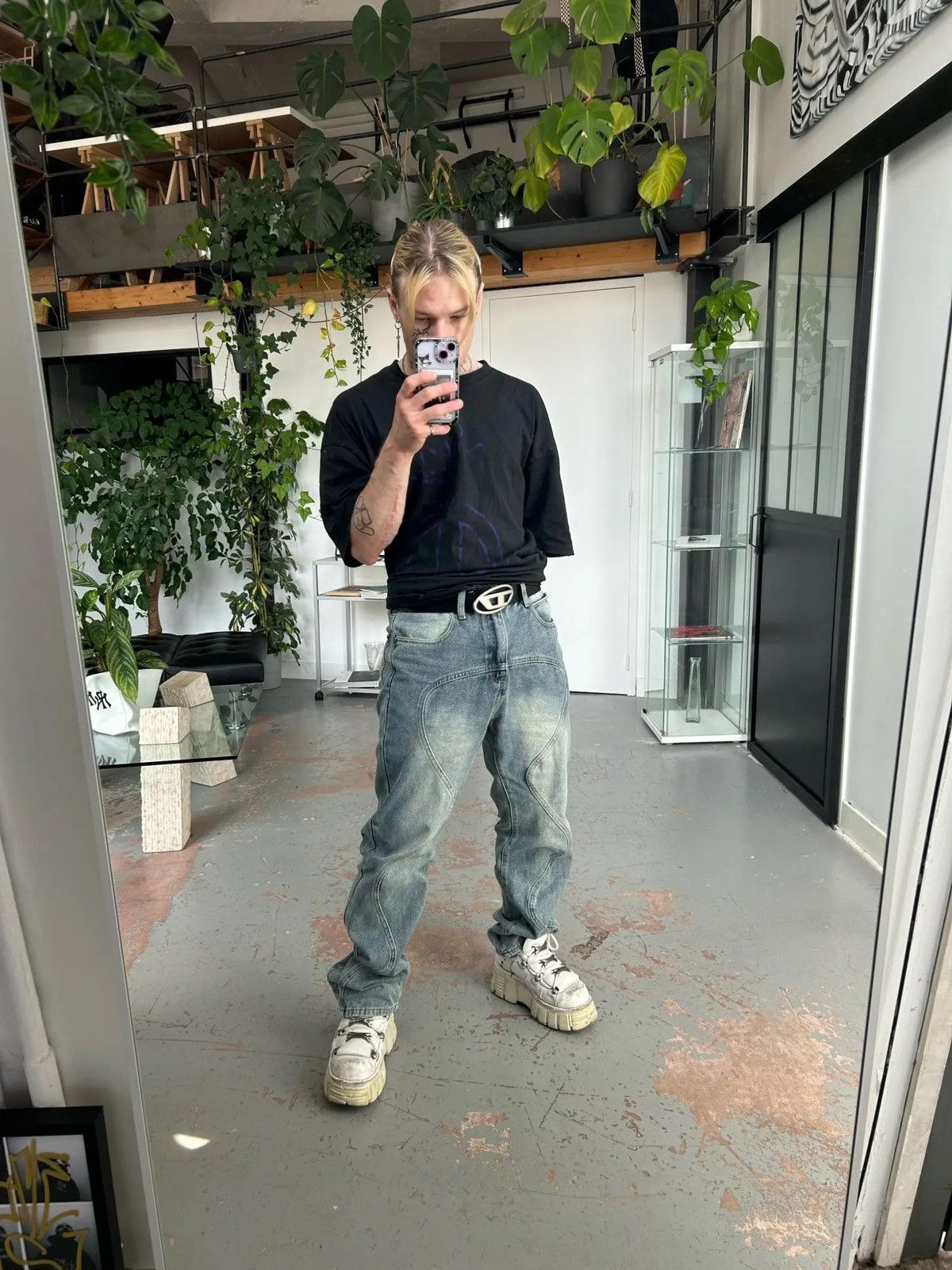 Japanese Brand × Jean Street 90’s hiphop washed skateboard hip-hop jeans Size US 34 / EU 50 - 9 Thumbnail