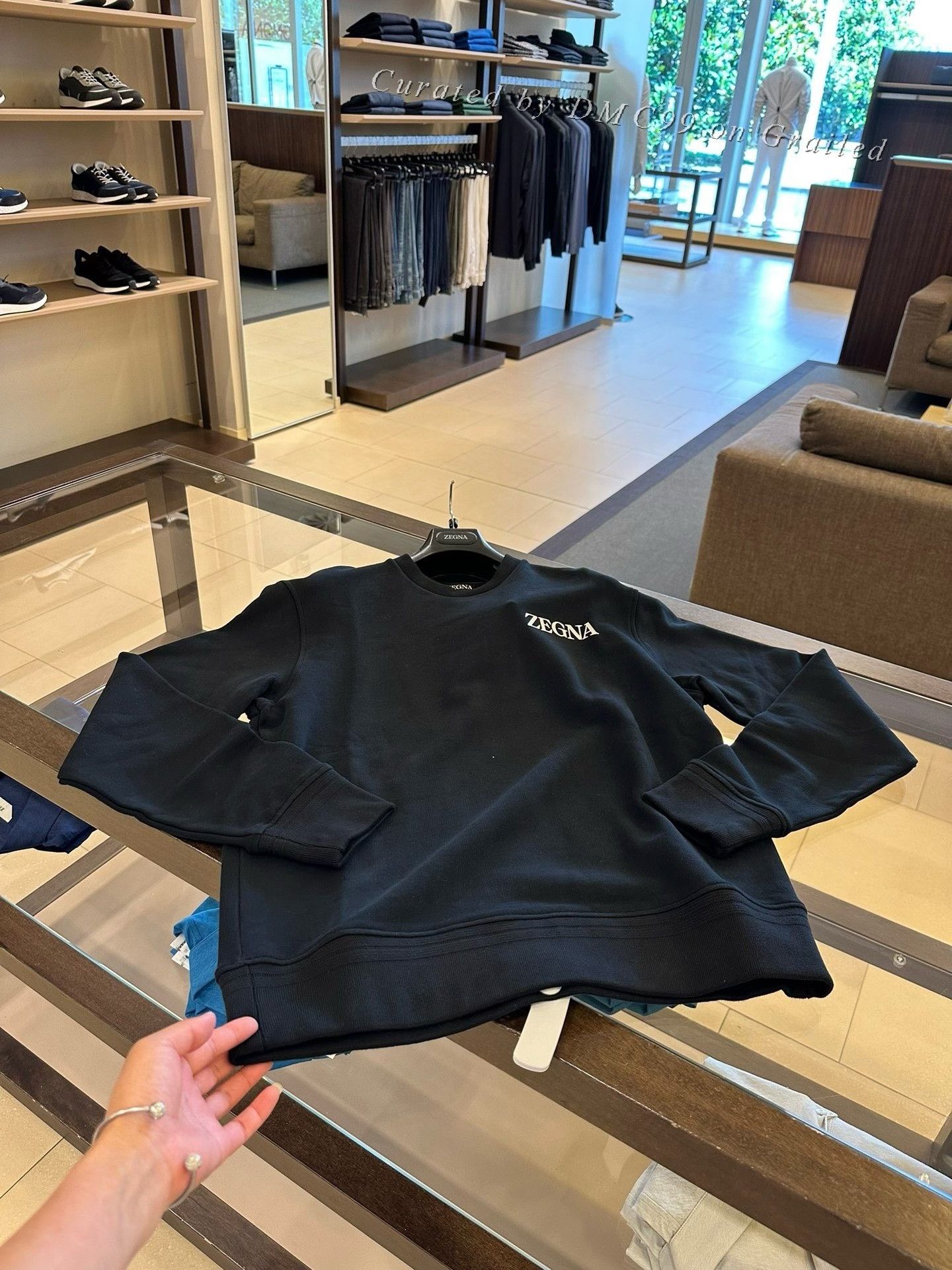 Ermenegildo Zegna Zegna Black Men’s Crewneck Sweatshirt Size US M / EU 48-50 / 2 - 7 Thumbnail