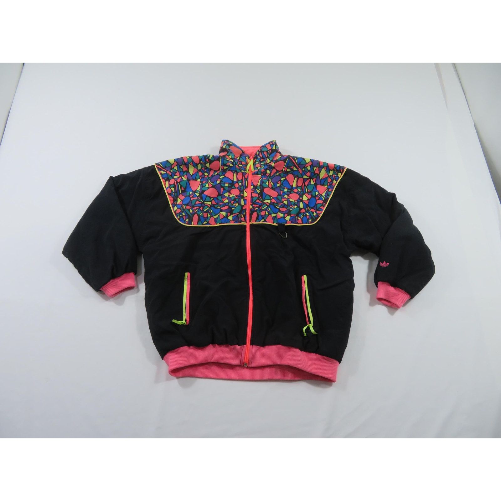 Adidas Adidas Jacket, Black Neon Pink, Women's Sz M 1980s Size M / US 6-8 / IT 42-44 - 1 Thumbnail