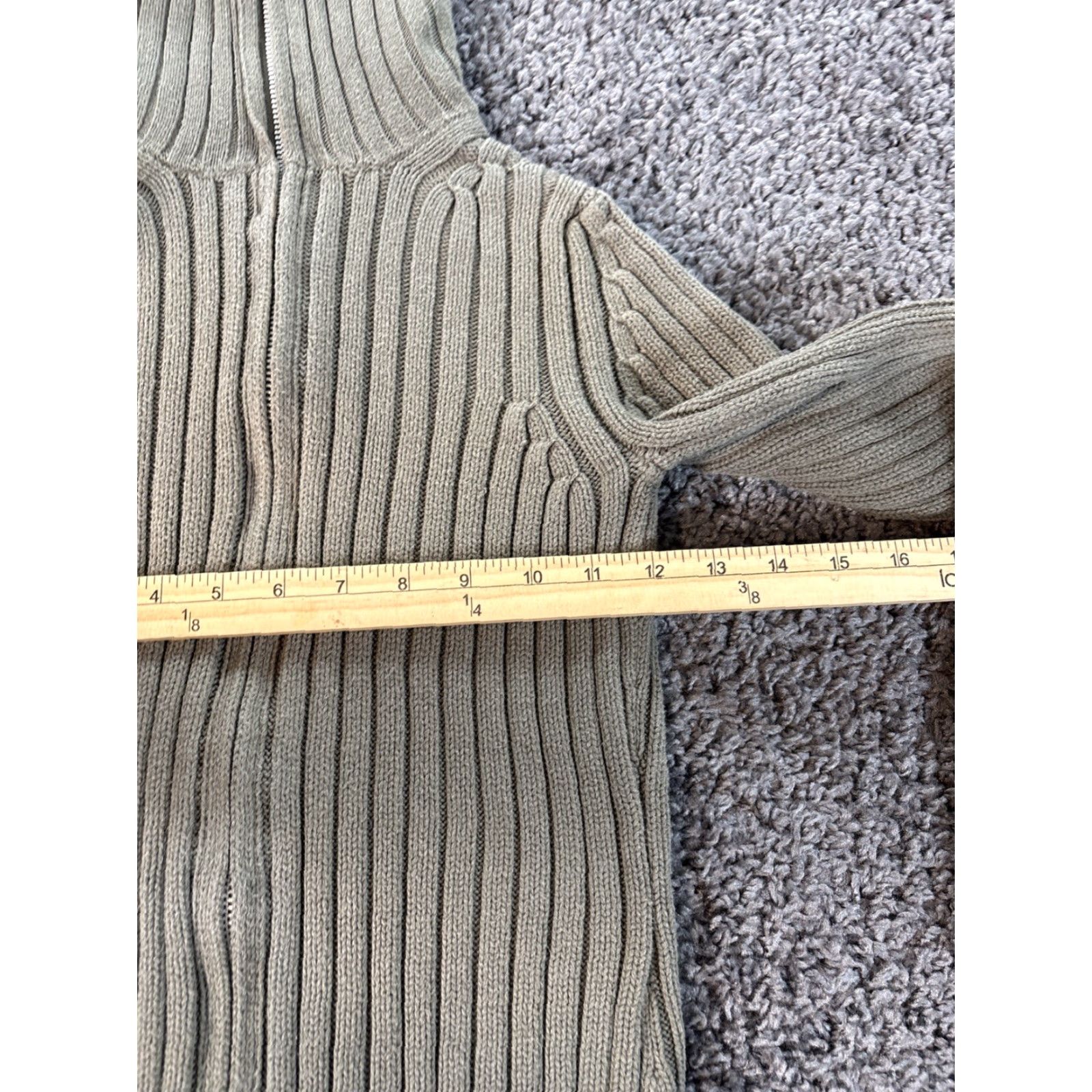 Gap VINTAGE Gap Cardigan Sweater Women's XS Green Turtleneck 90s Long Sleeve Cotton Zip Winter Womens Size XS / US 0-2 / IT 36-38 - 3 Thumbnail