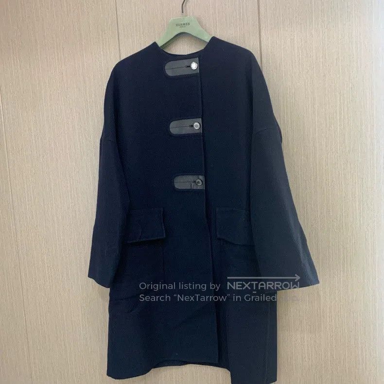 Hermes Hermes Dark blue women's coat, 100% cashmere Size XS / US 0-2 / IT 36-38 - 1 Thumbnail