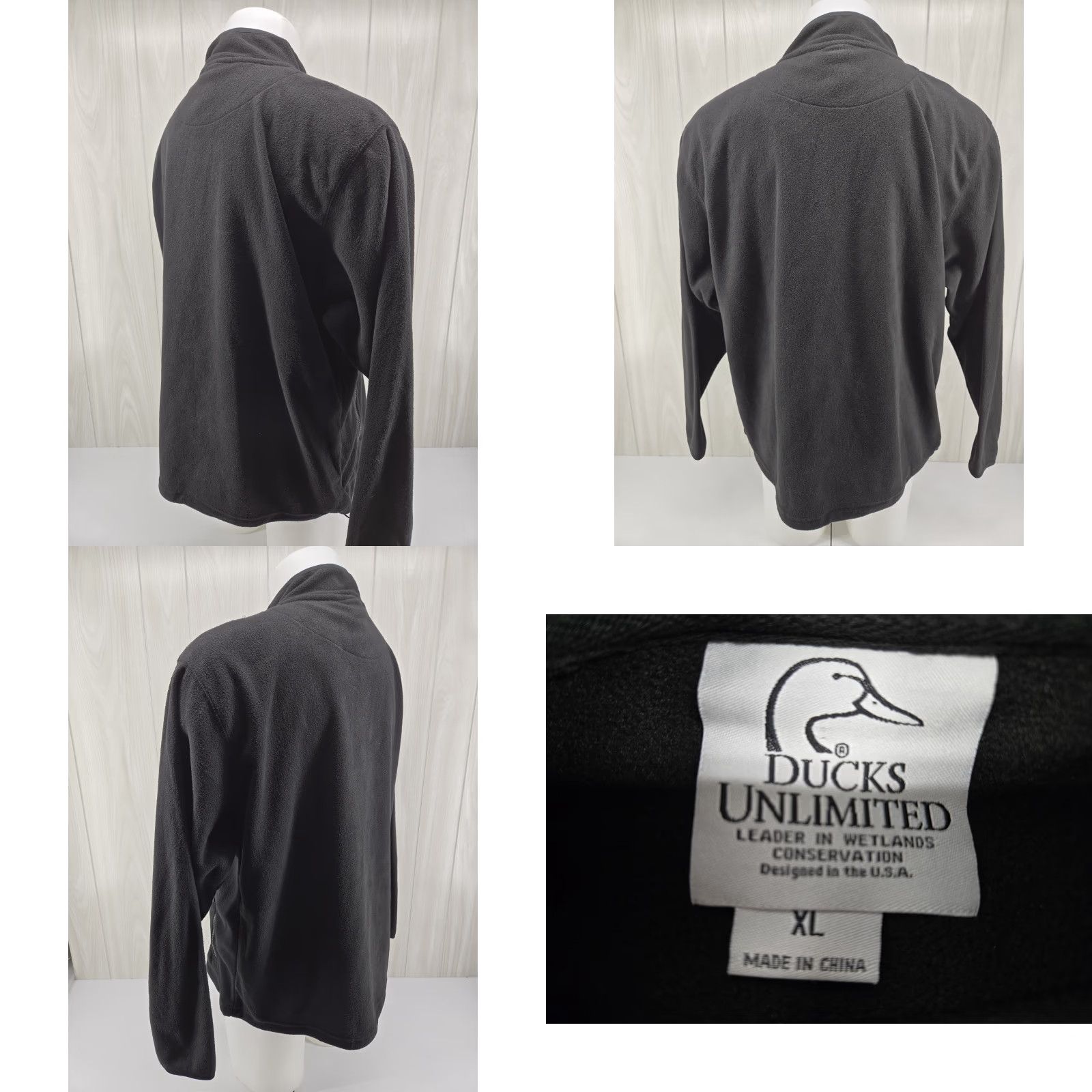 Vintage Ducks Unlimited Men's Fleece Jacket XL Black Full Zip Hunting Duck Size US XL / EU 56 / 4 - 8 Thumbnail