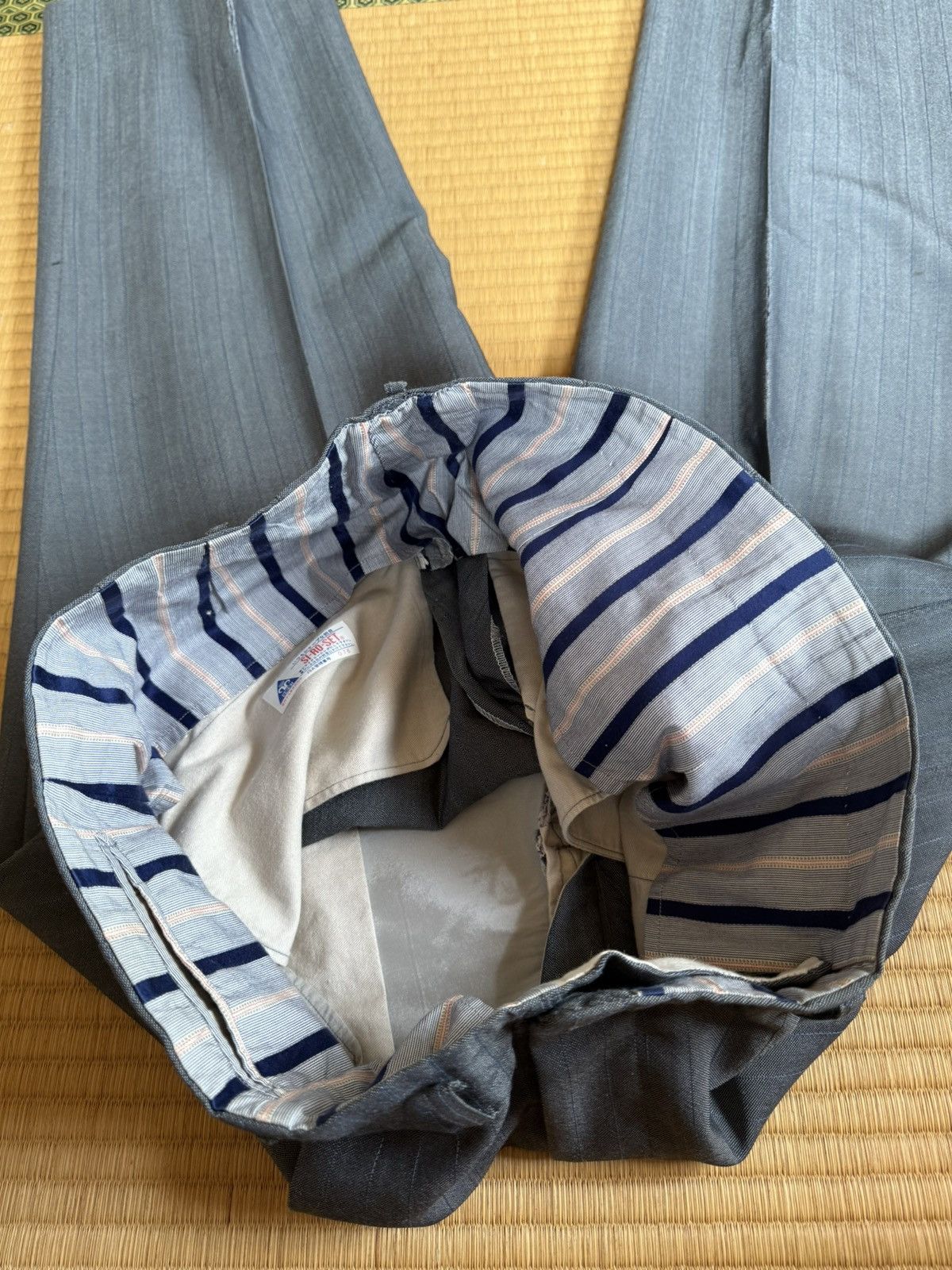 Other Summer Vintage All Wool MIYUKI KEORI Pinstripe Suit Japan Size 42R - 16 Thumbnail