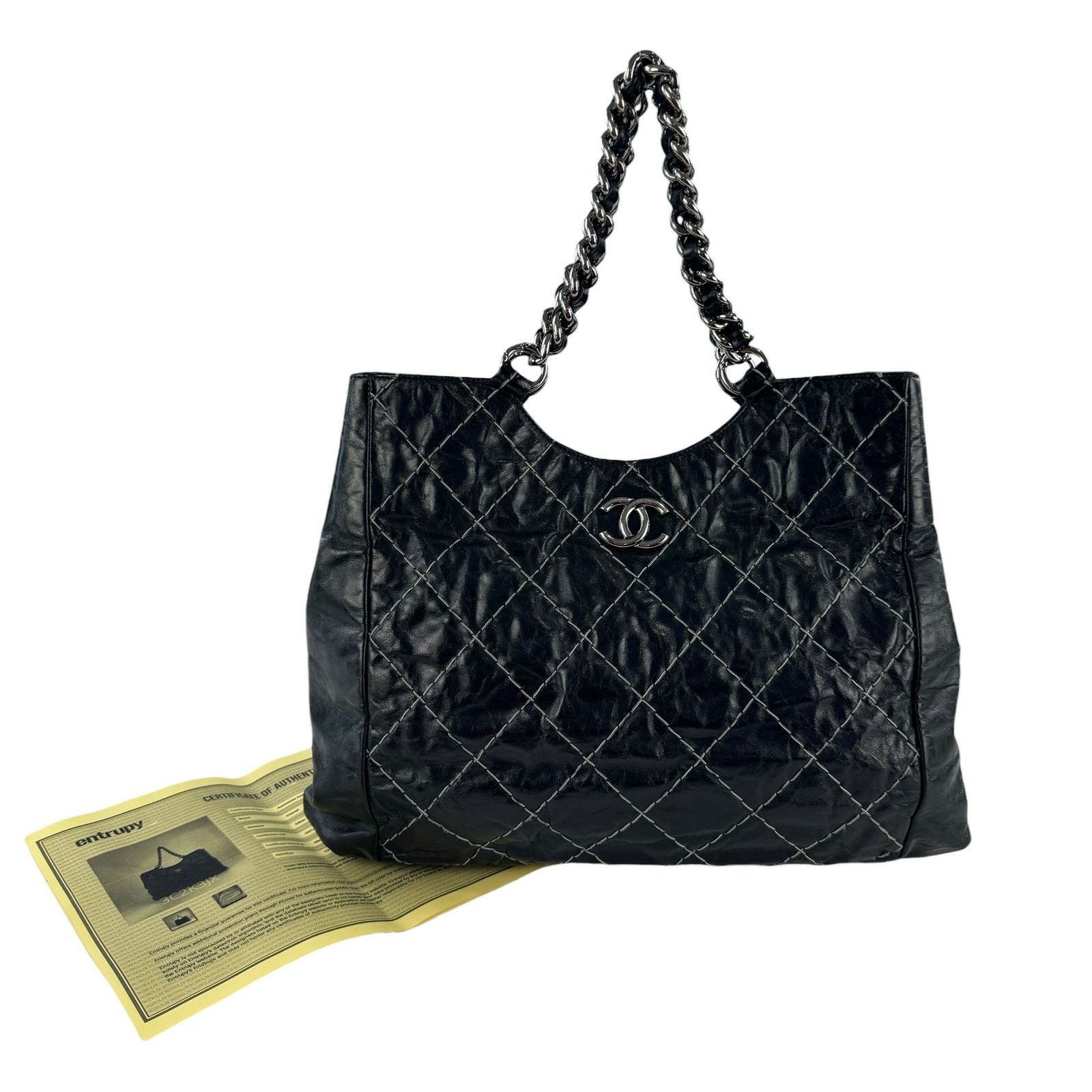 Chanel Chanel Glazed Leather Double Stitched Tote Bag Size ONE SIZE - 3 Thumbnail