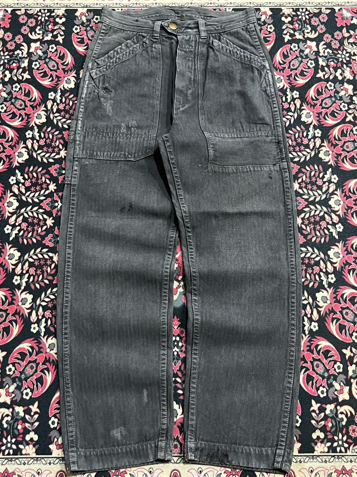Carhartt Vintage Japan RNA Inc. Grey Carpenter Distressed Pocket Pant Size US 28 / EU 44 - 1 Thumbnail