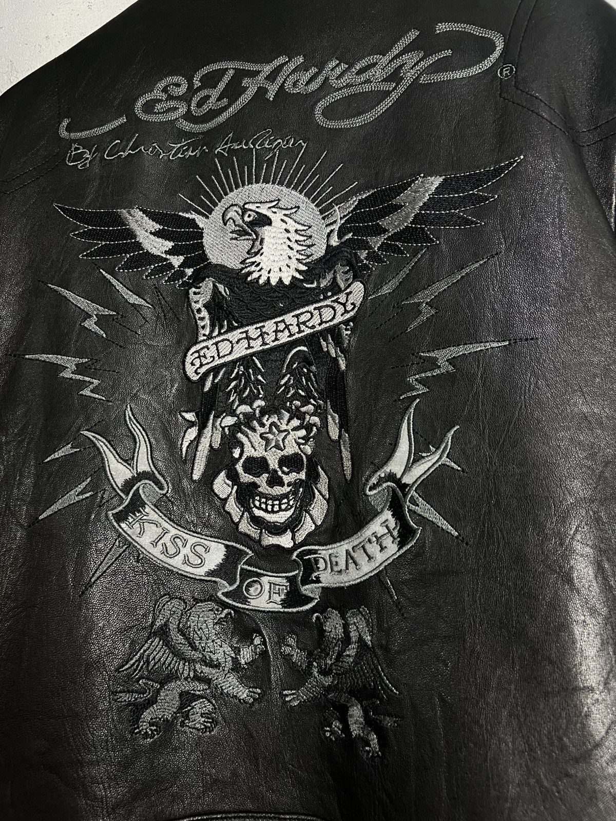 Ed Hardy Rare Vintage Ed Hardy Embroidered Leather Jacket XL Size US XL / EU 56 / 4 - 8 Thumbnail