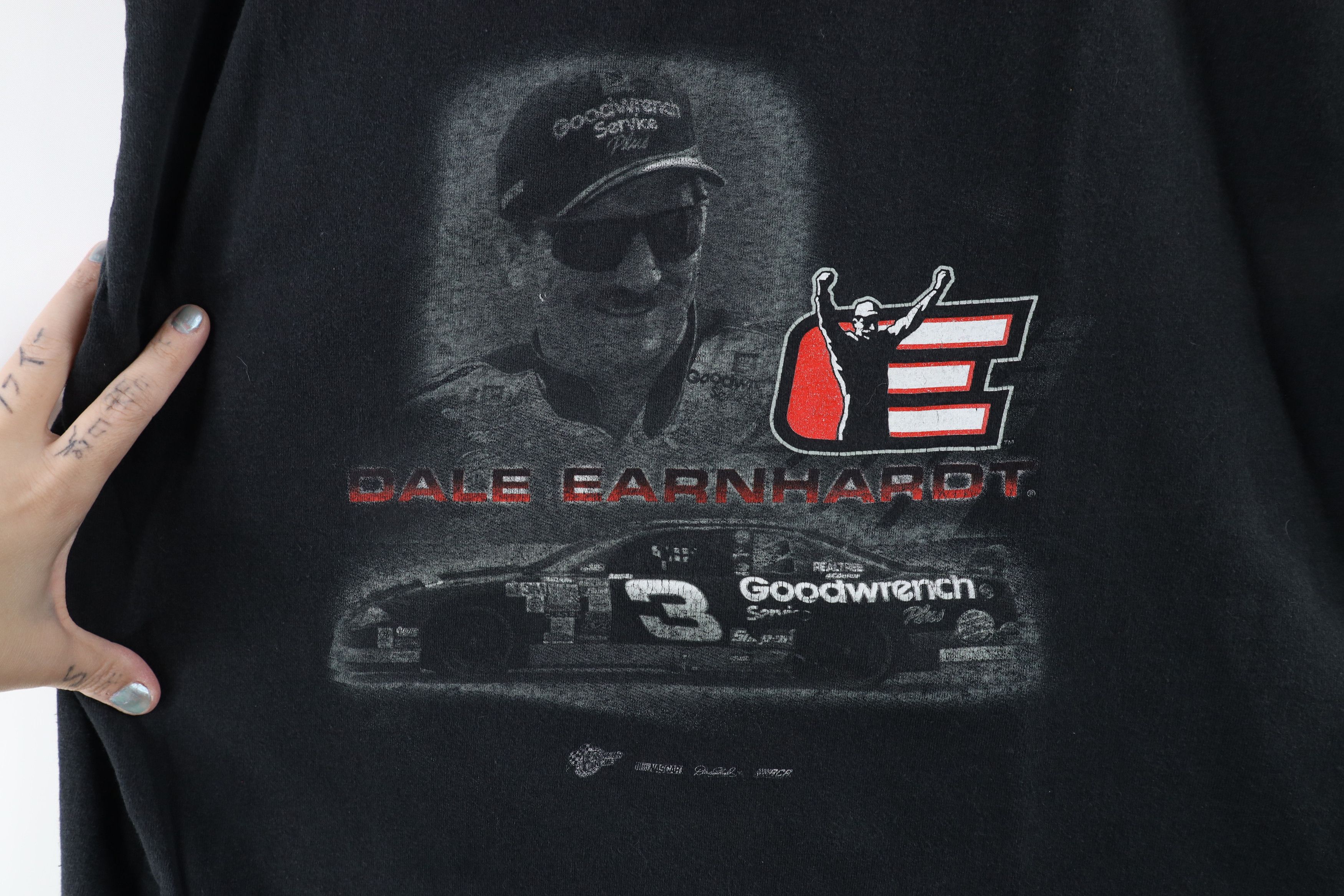 Vintage Vintage NASCAR Spell Out Dale Earnhardt Racing T-Shirt Black Size US L / EU 52-54 / 3 - 4 Thumbnail