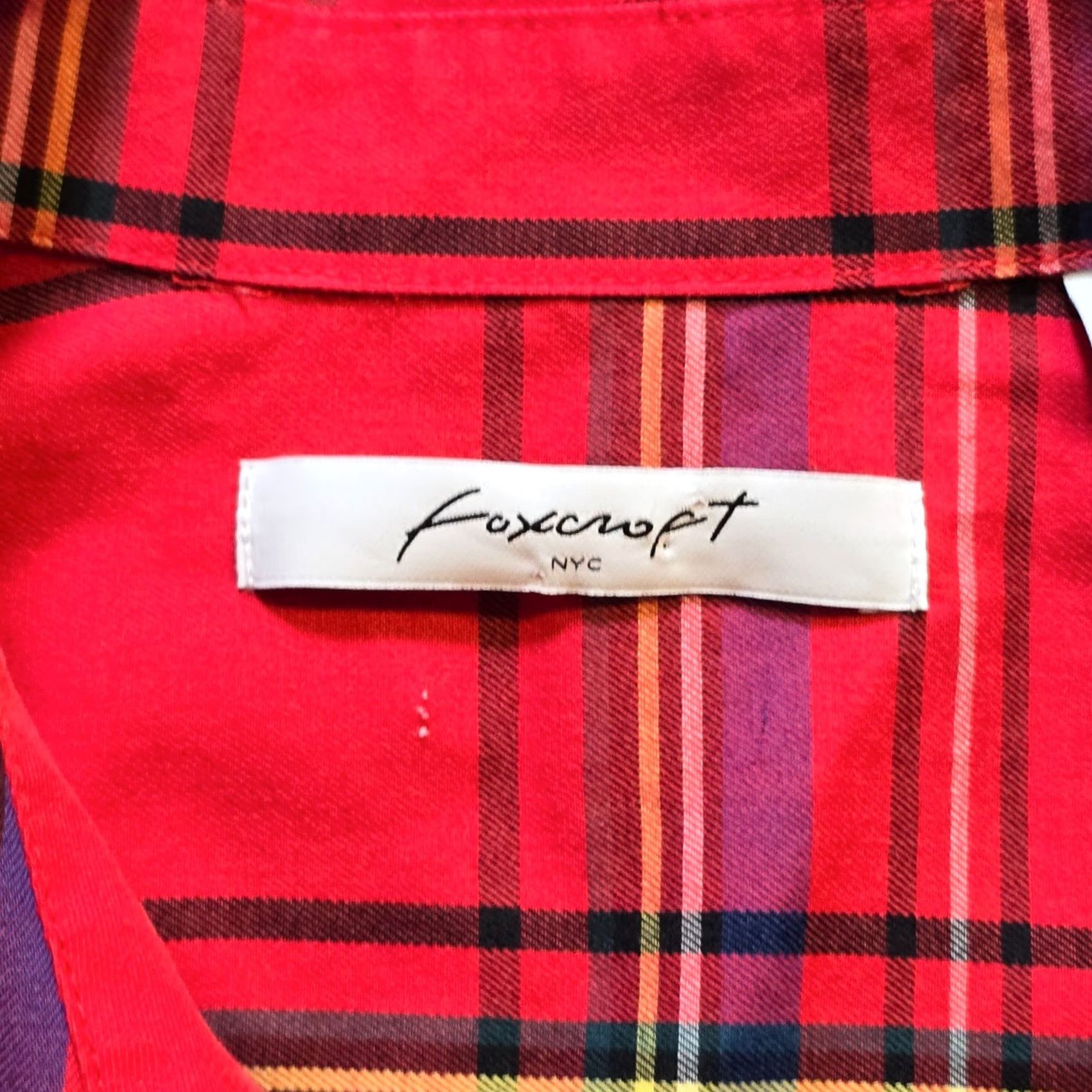 Vintage Foxcroft Top Womens Size 20W Red Plaid 3/4 Sleeve Button No Iron Career Holiday Shirt Women Size 3XL / US 20-22 - 5 Thumbnail