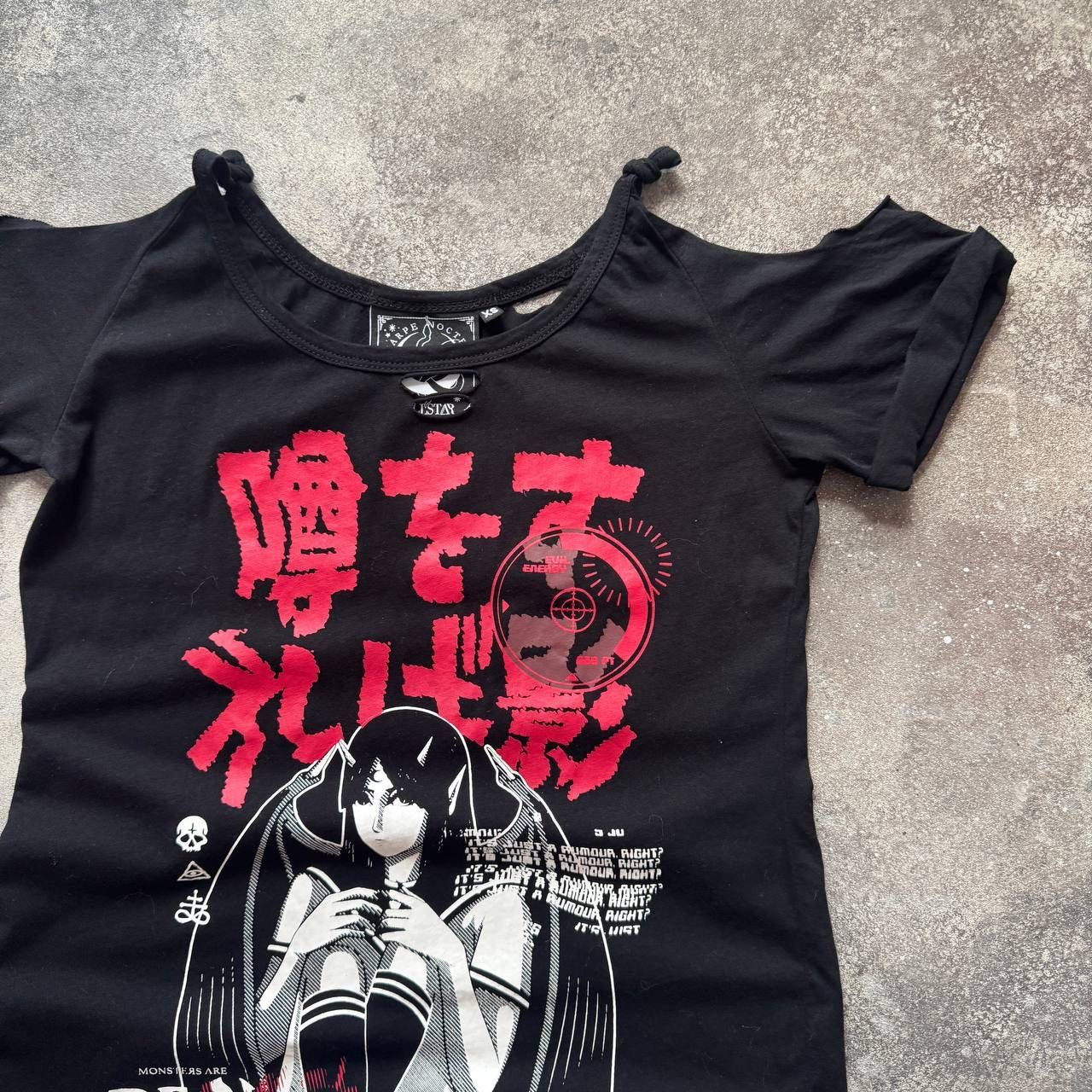 If Six Was Nine Killstar Y2K Gothic Anime Girl Long T-Shirt Size XS / US 0-2 / IT 36-38 - 4 Thumbnail