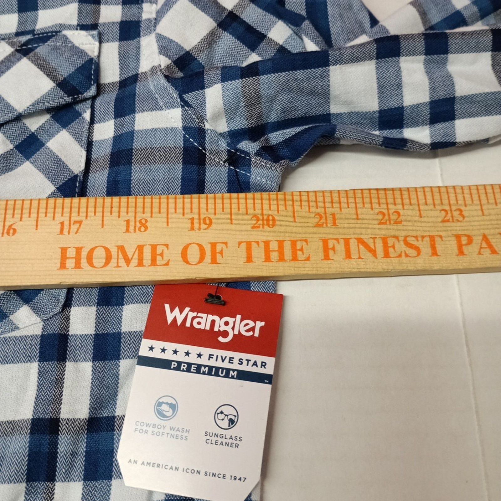 Wrangler Wrangler Slim Fit Woven Twill Shirt Men's S Small Blue Plaid Size US S / EU 44-46 / 1 - 5 Thumbnail