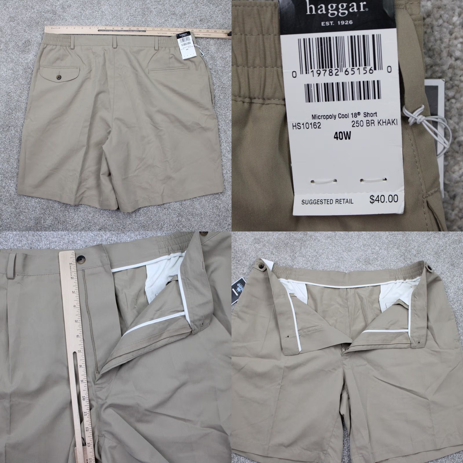 Haggar Haggar Men 40 Chino Shorts NWT Black 8.5" Inseam Flat Front Quick Dry Pockets Microfiber Cotton Polyester Labor? (revised) Size US 40 / EU 56 - 8 Thumbnail