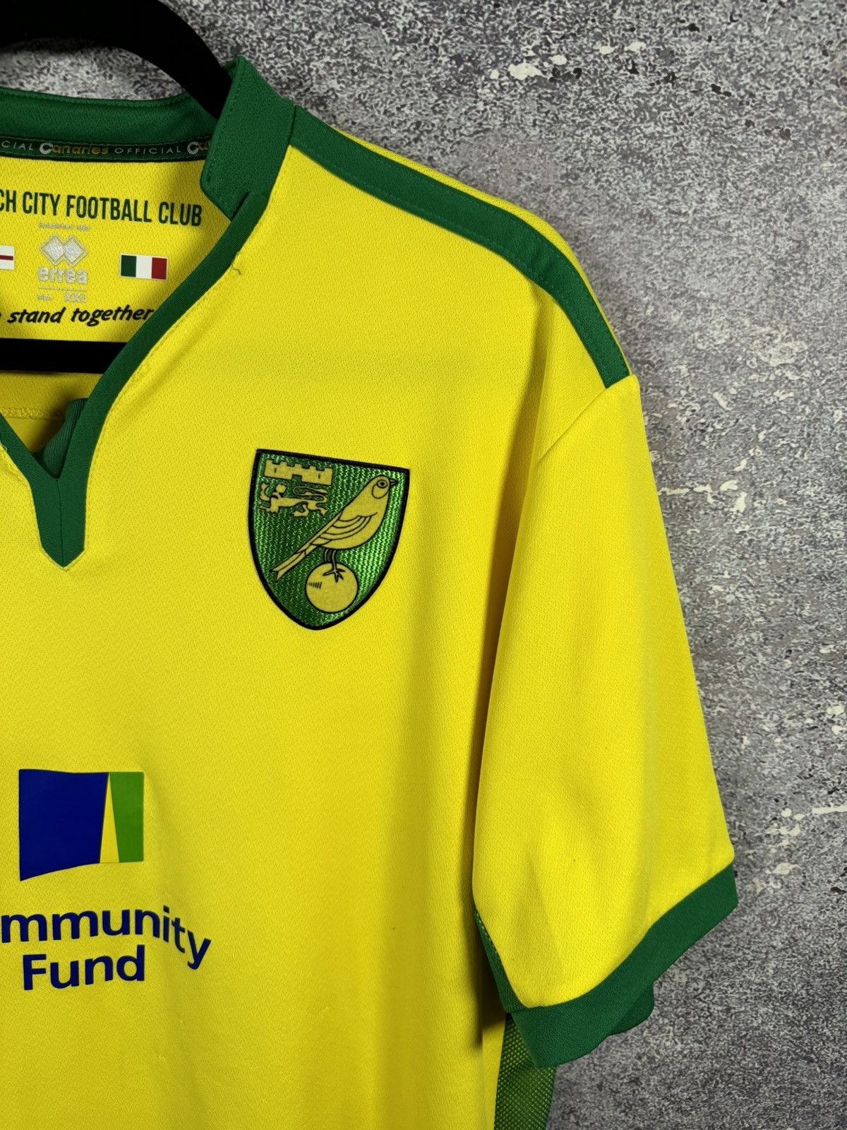Errea × Vintage Vintage Norwich City 2016/17 Errea Soccer Jersey Blokcore Size US XXL / EU 58 / 5 - 7 Thumbnail