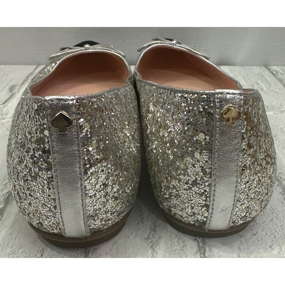 Kate Spade Kate Spade Point Toe Silver Black Sequin Ballet Flat Bow 9M Size US 9 / IT 39 - 5 Thumbnail