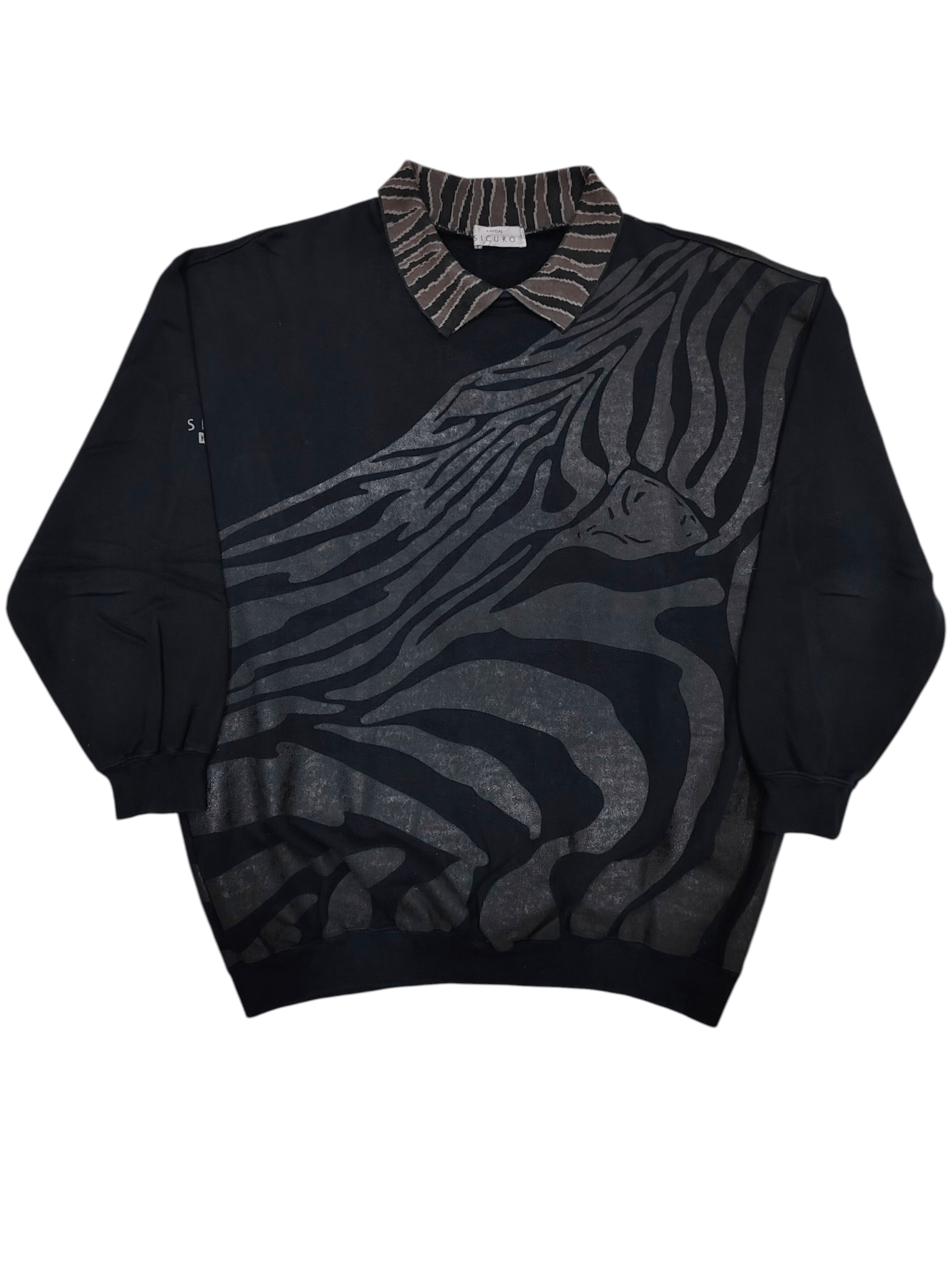 Kansai Yamamoto 90s Kansai SICURO- Archive Abstract Zebra Graphic Sweatshirt Size US M / EU 48-50 / 2 - 1 Thumbnail