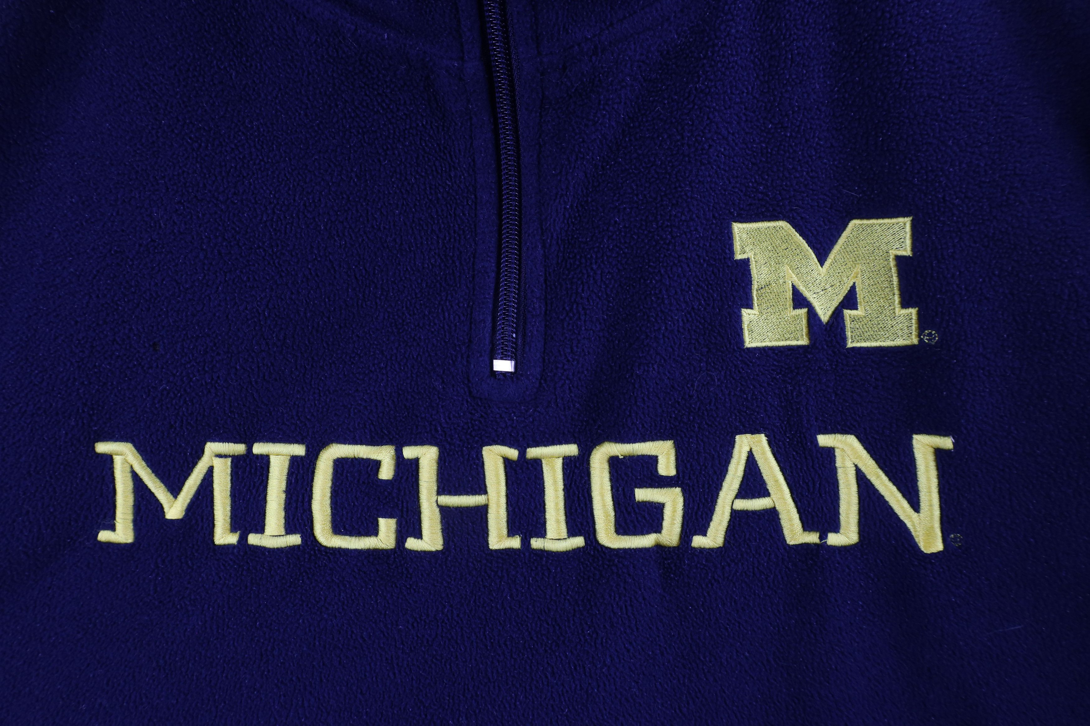 Vintage Vintage Out University of Michigan Half Zip Fleece Sweater Size US XL / EU 56 / 4 - 4 Thumbnail