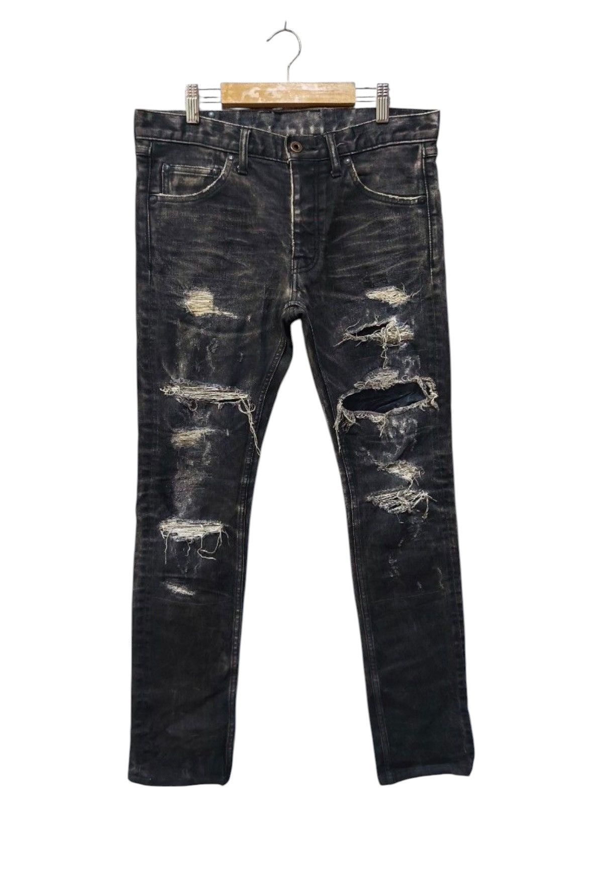 Isamu Katayama Backlash THRASHED ISAMU KATAYAMA BACKLASH PYTHON LEATHER FLARE TYPE Size US 32 / EU 48 - 1 Thumbnail