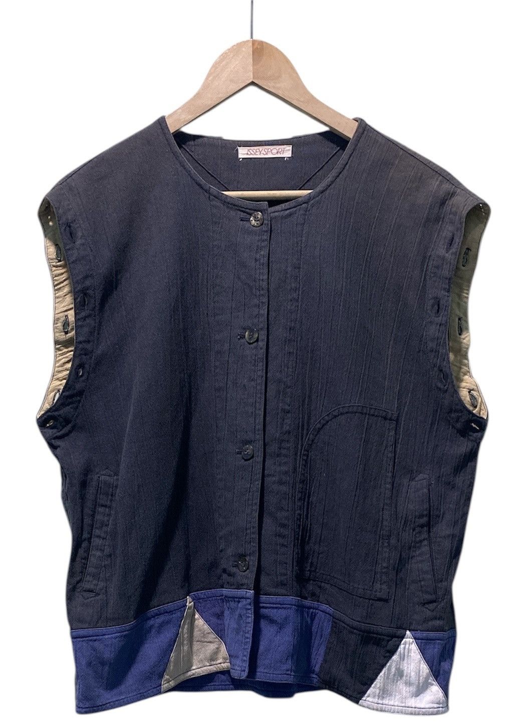 Issey Miyake Vintage 80s Archive ISSEY SPORT 2-Way Collarless Patchwork Size M / US 6-8 / IT 42-44 - 3 Thumbnail