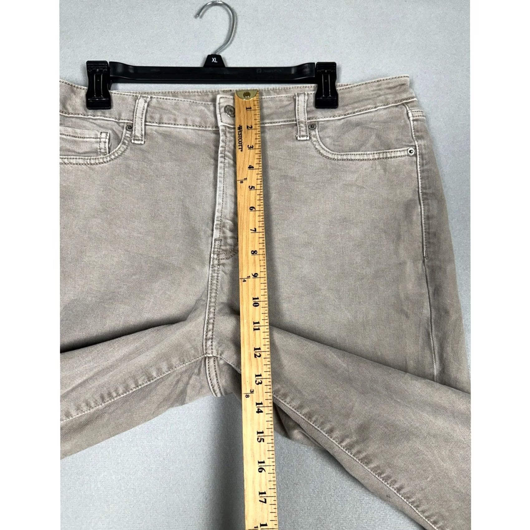 Old Navy Old Navy OG Straight Jeans Womens 14 High Rise Taupe Gray Denim 5 Pockets EUC Size 36" / US 14 / IT 50 - 7 Thumbnail