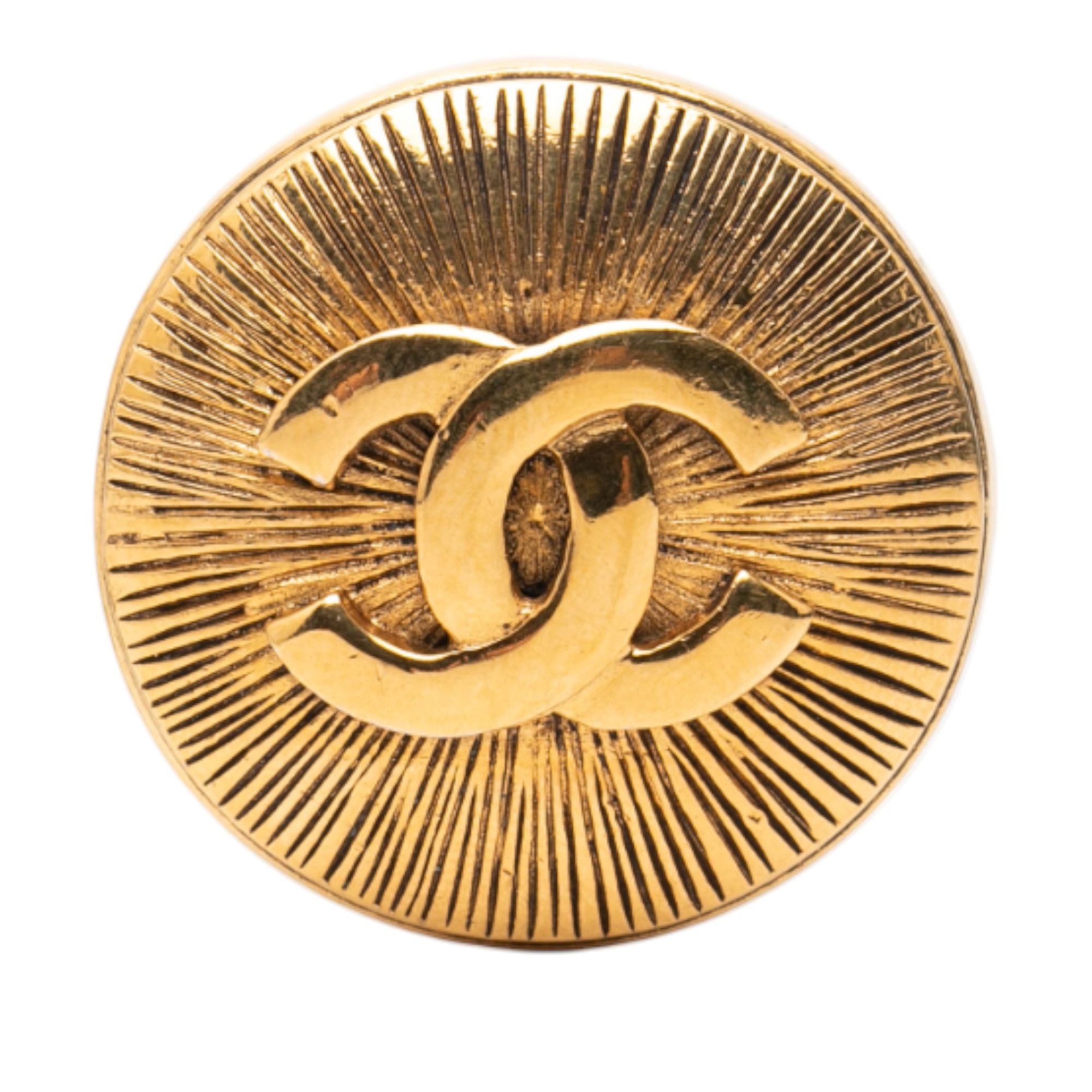 Chanel Chanel Gold Plated CC Round Brooch Size ONE SIZE - 1 Thumbnail