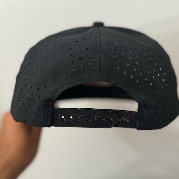 Designer NEW 7 PANEL CAMPER LASER CUT MESH GOLFER BLACK HAT Size ONE SIZE - 4 Thumbnail