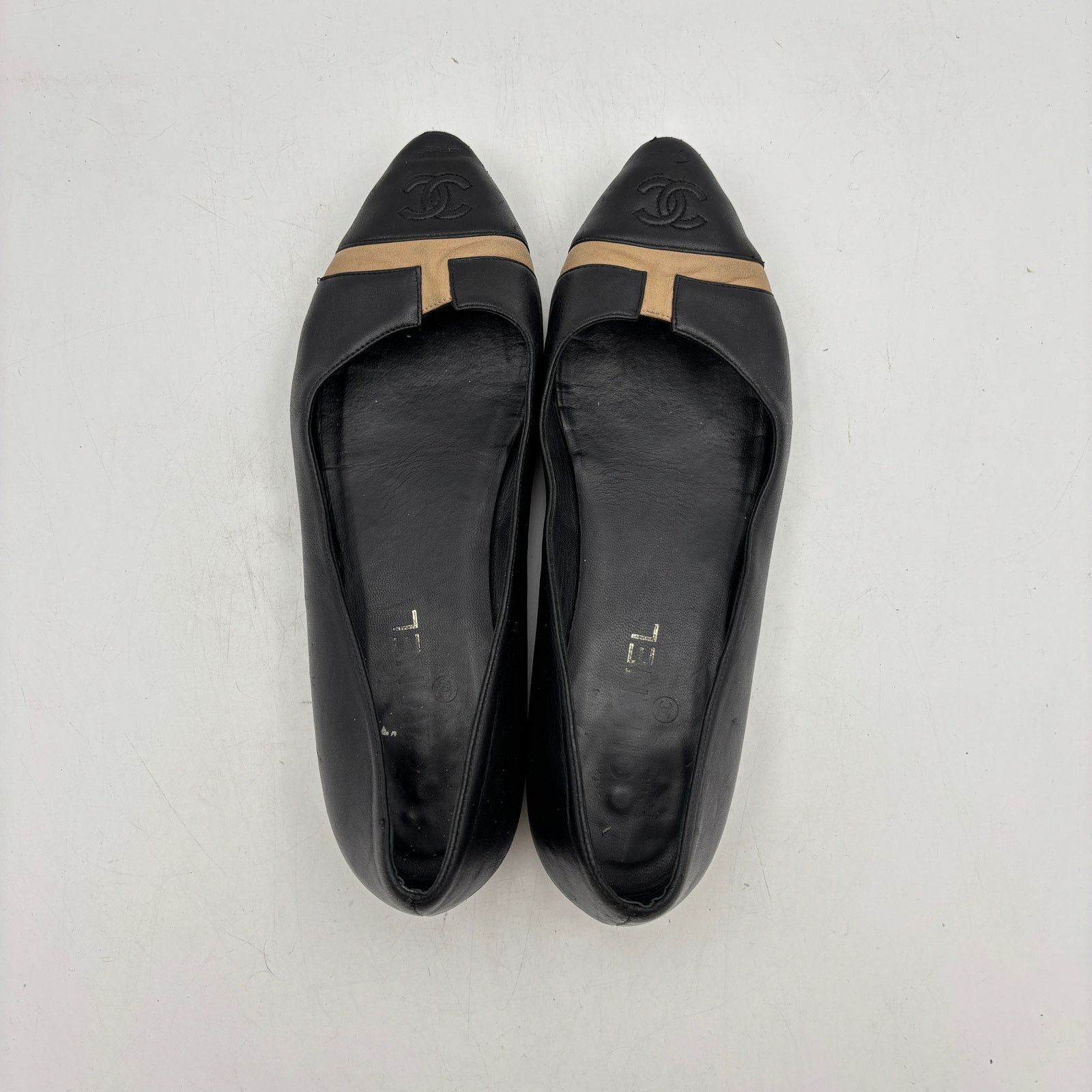 Chanel Chanel Point Toe CC Black Leather Ballet Flats Women's 41 Size US 10.5 / IT 40.5 - 6 Thumbnail