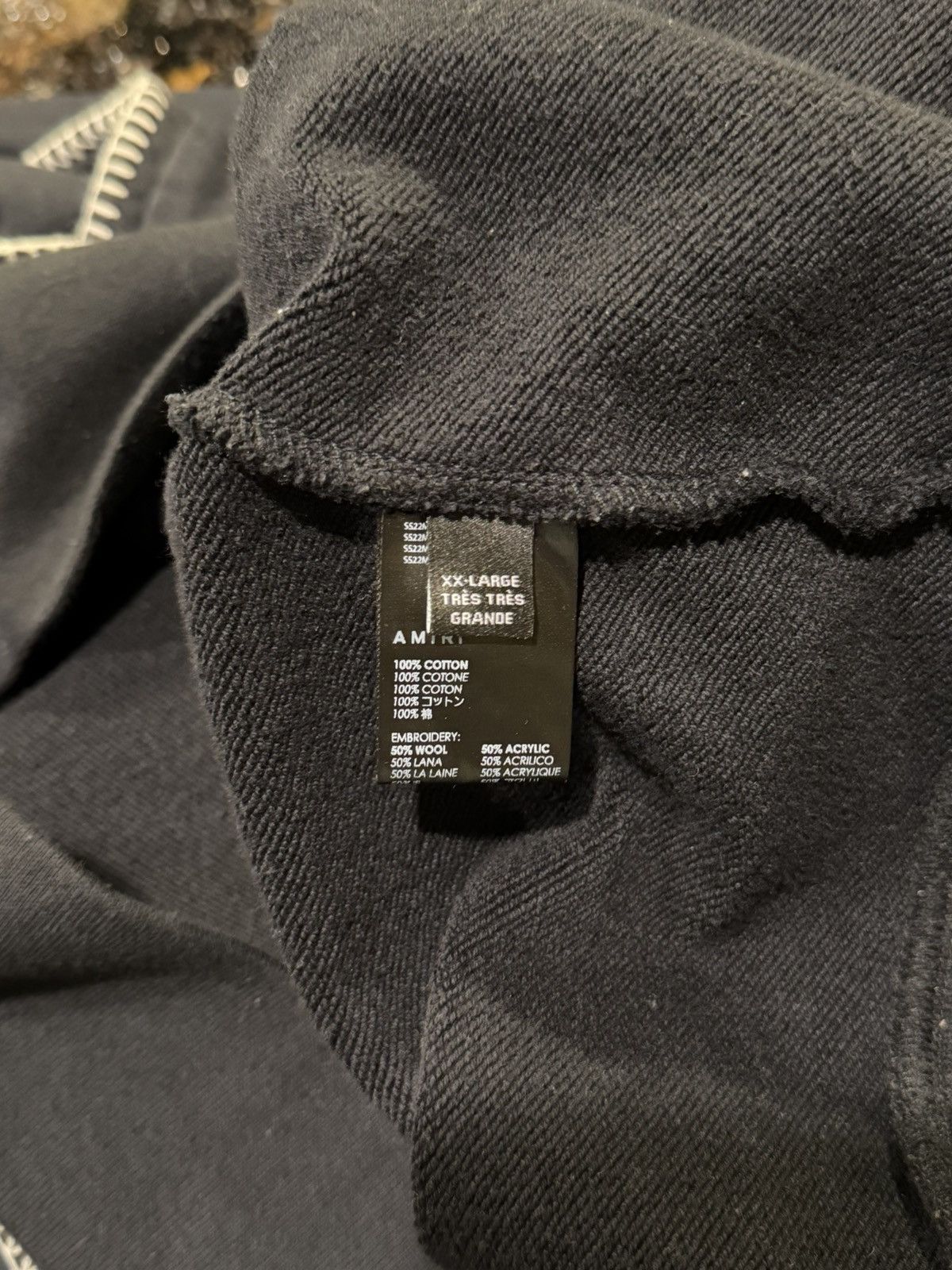 Amiri Amiri Chain Stitch Embroidered Logo Black Pullover Hoodie Size US XXL / EU 58 / 5 - 13 Thumbnail