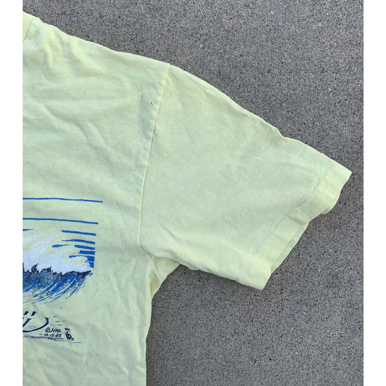 Hanes VINTAGE Hanes Beefy-T T-Shirt Men Short Sleeve Crew Neck Yellow 1980s Hawaii Surf Graphic Vintage 80s Aloha Beach Size L M 38-40 Size US L / EU 52-54 / 3 - 6 Thumbnail