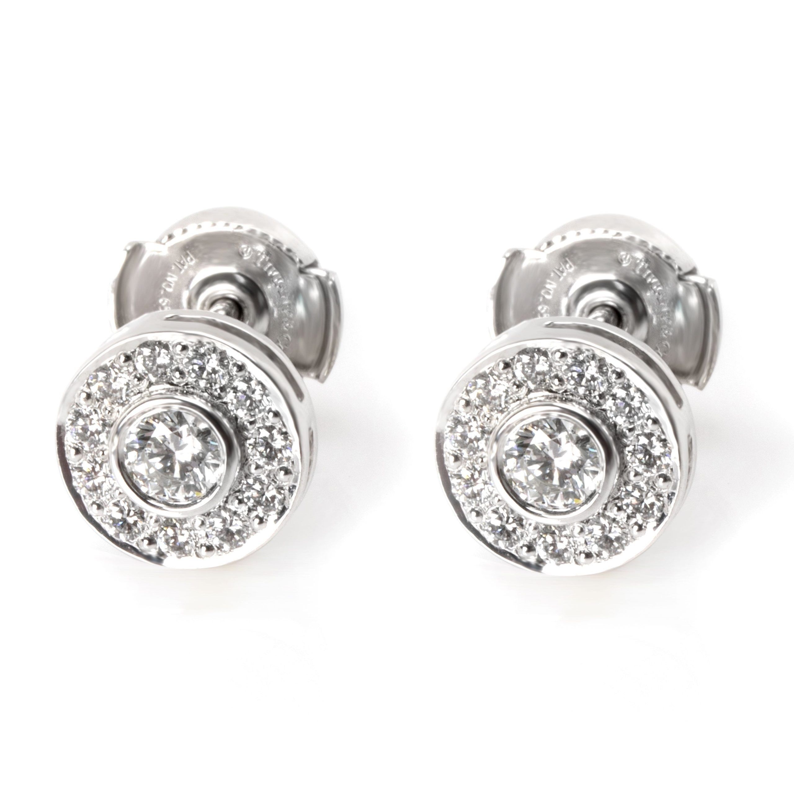 Tiffany & Co. Circlet Diamond Halo Stud Earring in 950 Platinum 0.63 CTW