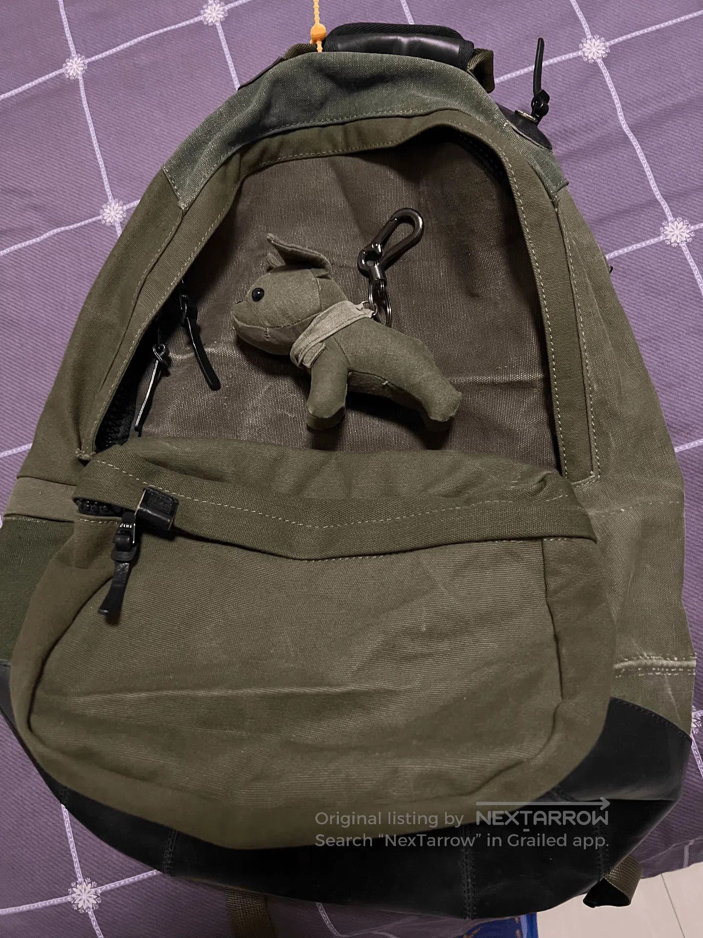Japanese Brand Vintage Military Canvas Backpack with Dog Toy. Size ONE SIZE - 1 Thumbnail