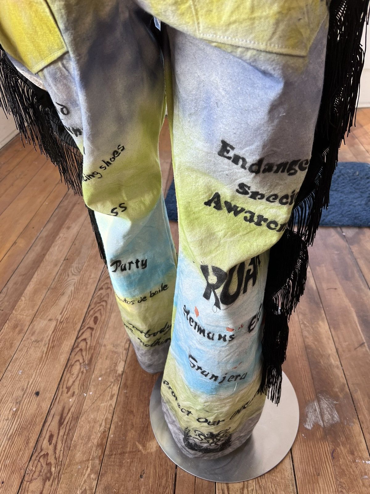 Other Men’s graffiti Canvas jeans 37 fringe ruffleAnna Herman USA Size US 36 / EU 52 - 7 Thumbnail