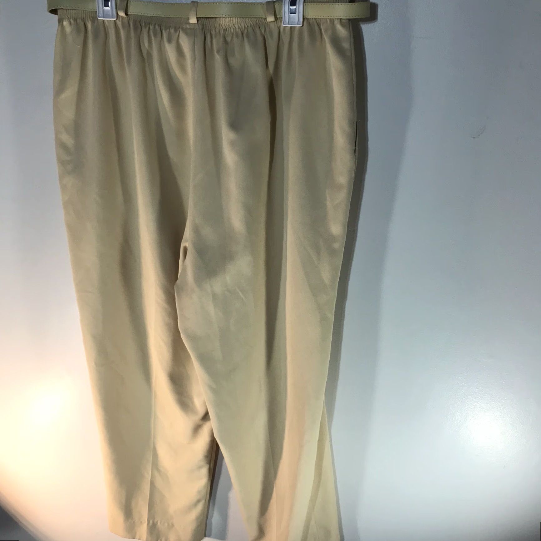 Vintage VINTAGE Alfred Dunner Yellow Belted Dress Pants Womens Size 20W Plus USA Size 42" / US 20 - 3 Thumbnail