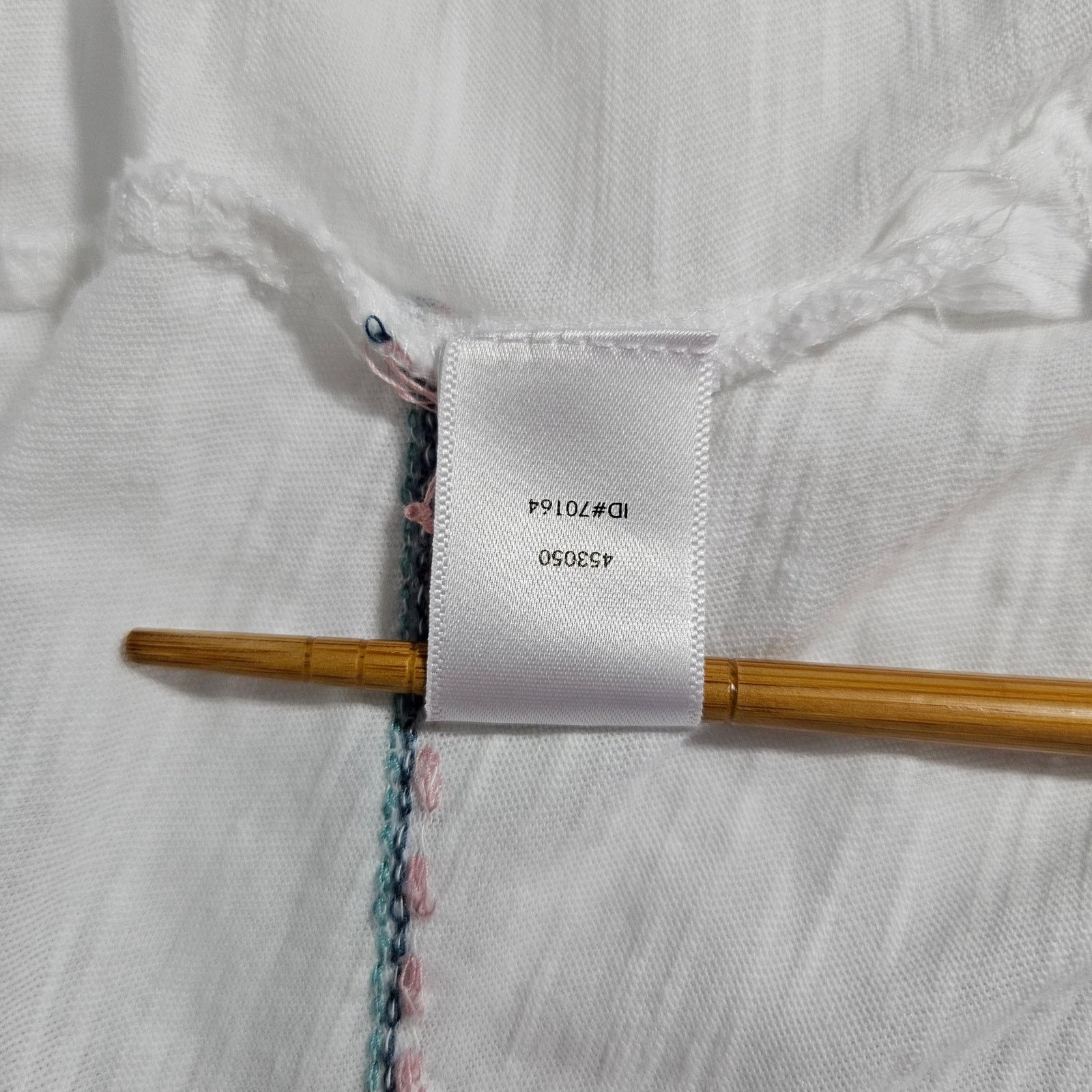 Loft Loft Multi-Color Stitch Embroidery Cotton Top Sz. S White Size S / US 4 / IT 40 - 8 Thumbnail