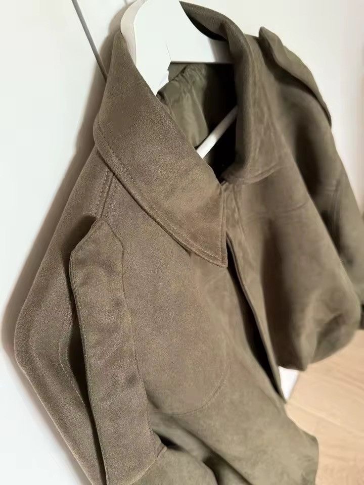 Vintage Khaki Retro Style Casual Elegant Loose Bomber Jacket Size S / US 4 / IT 40 - 10 Thumbnail