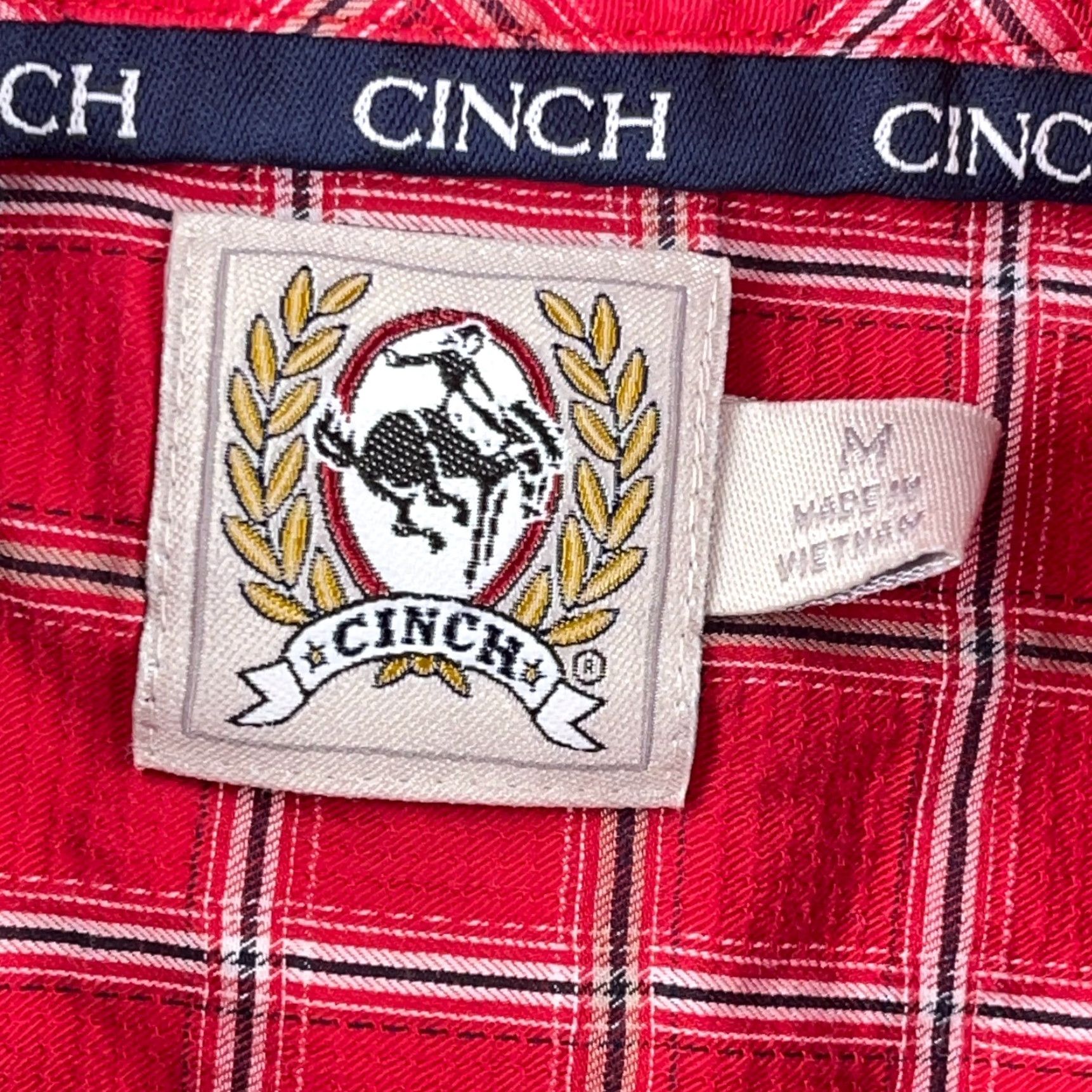 Vintage Cinch Shirt Men M Red Plaid Button-Up Western Cowboy Rodeo Pocket 90s Theme Mens Size US M / EU 48-50 / 2 - 3 Thumbnail