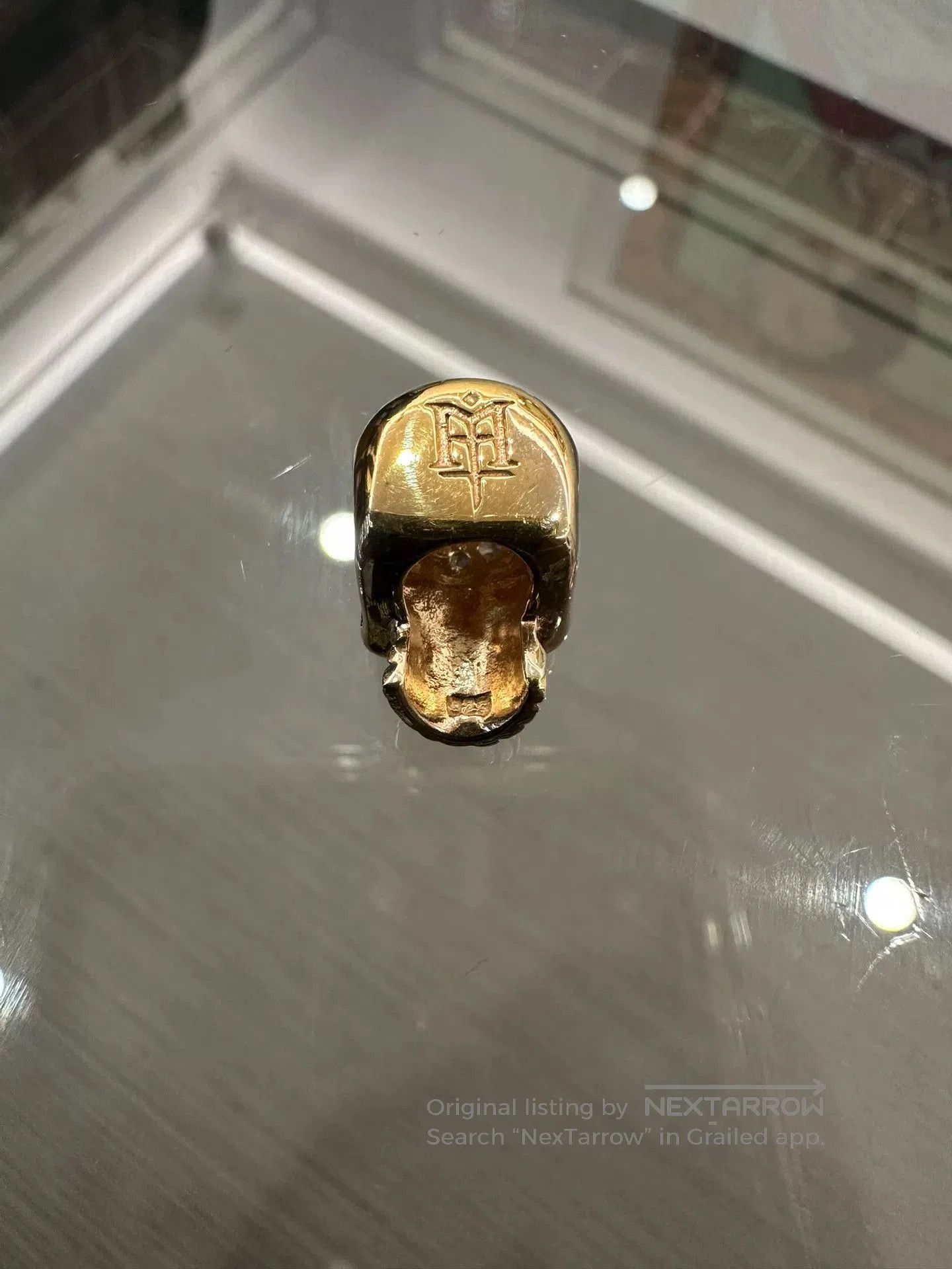 Japanese Brand Jaidam Gold Skull Diamond Scarf Buckle. Size ONE SIZE - 2 Thumbnail