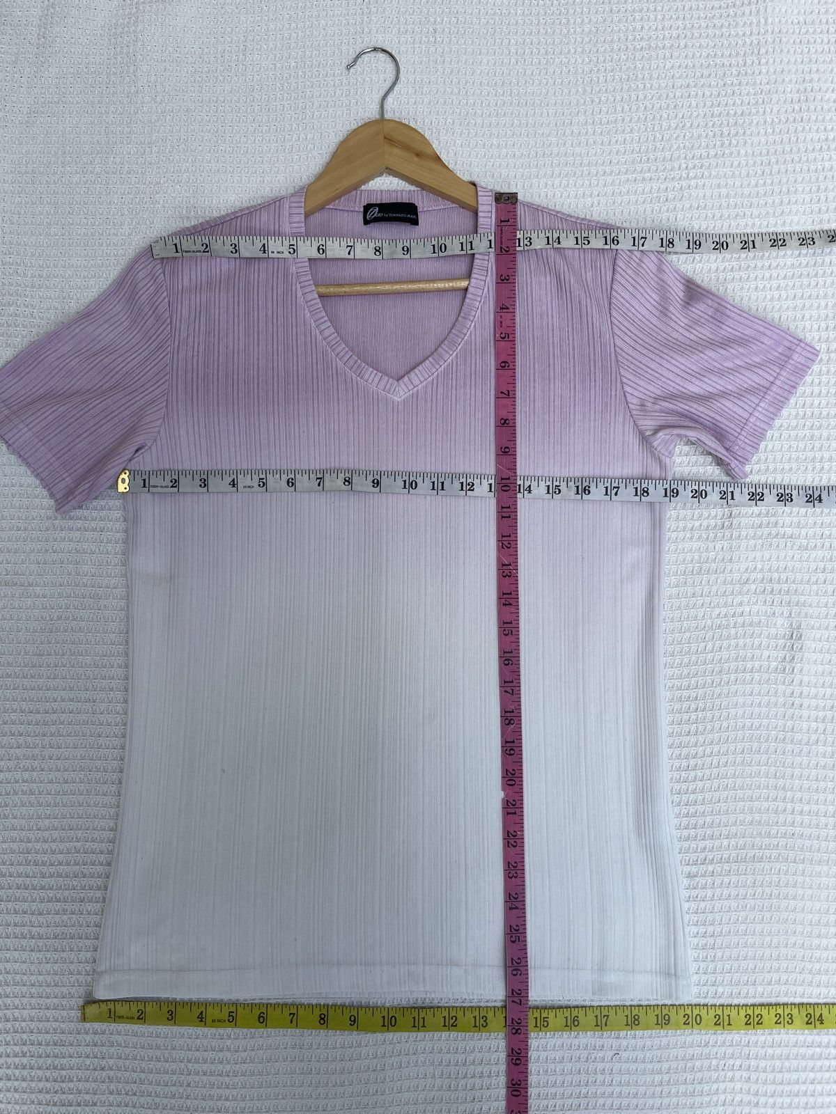 Tornado Mart Last Drop🔥Vtg TORNADO MART JAPAN V Neck 2 layer Colour Tee Size US L / EU 52-54 / 3 - 9 Thumbnail