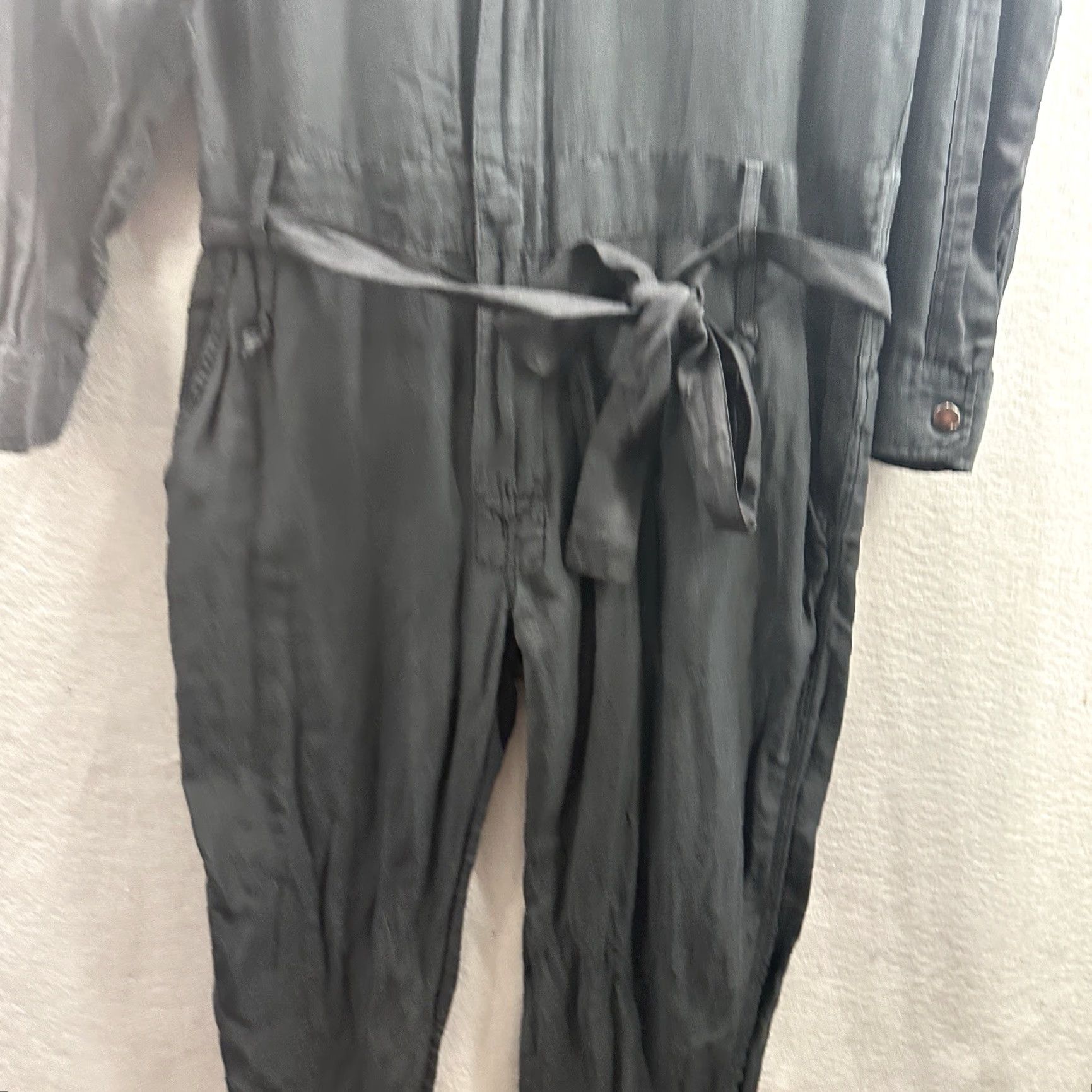 Vintage Brazeau Jumpsuit Womens Medium Belted Stretchy Silk Blend Tricot Quiet Luxury Size 32" / US 10 / IT 46 - 4 Thumbnail