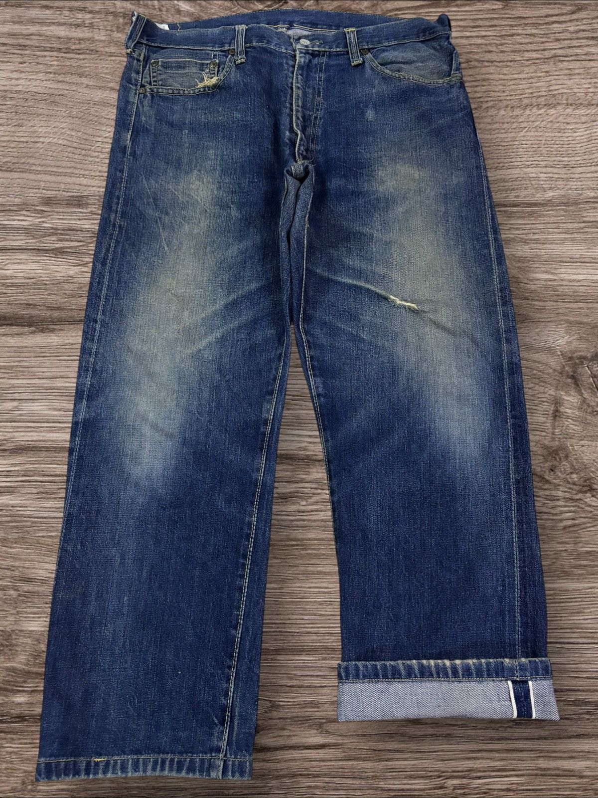 Vintage 90s Bigstone USA Selvedge Yellow Stitch Faded Jeans Size US 36 / EU 52 - 1 Thumbnail