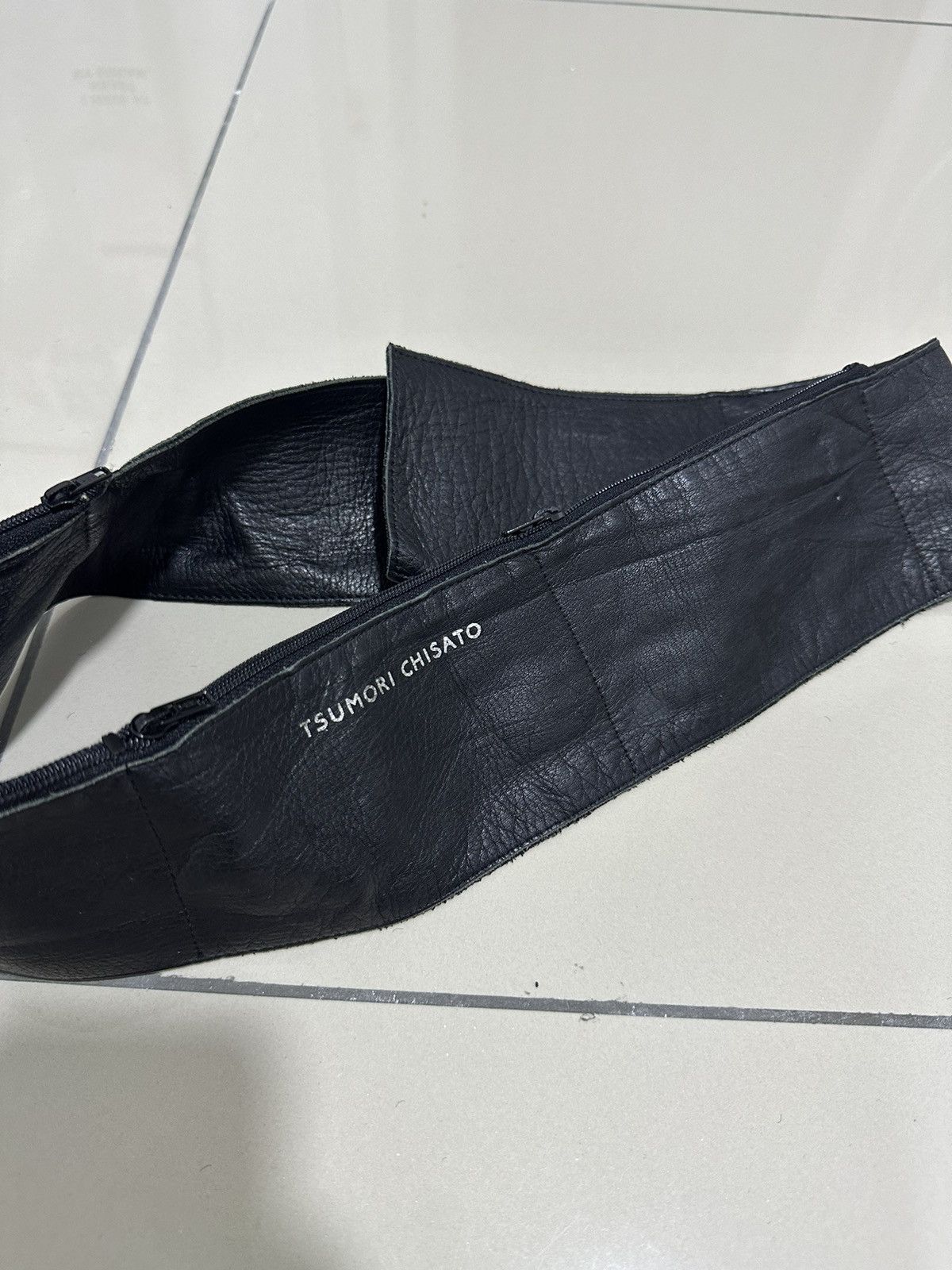 Issey Miyake Tsumori Chisato Belt Waist Bag Leather 3 Pocket Design Size 30 - 2 Thumbnail