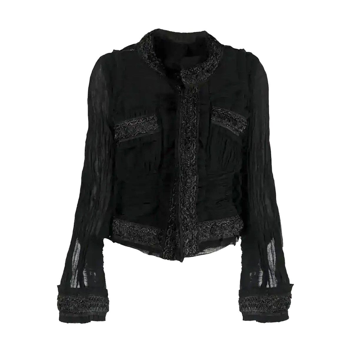 Junya Watanabe Junya Watanabe CDG Embroidered Trim Ruched Fitted Jacket Size US M / EU 48-50 / 2 - 6 Thumbnail