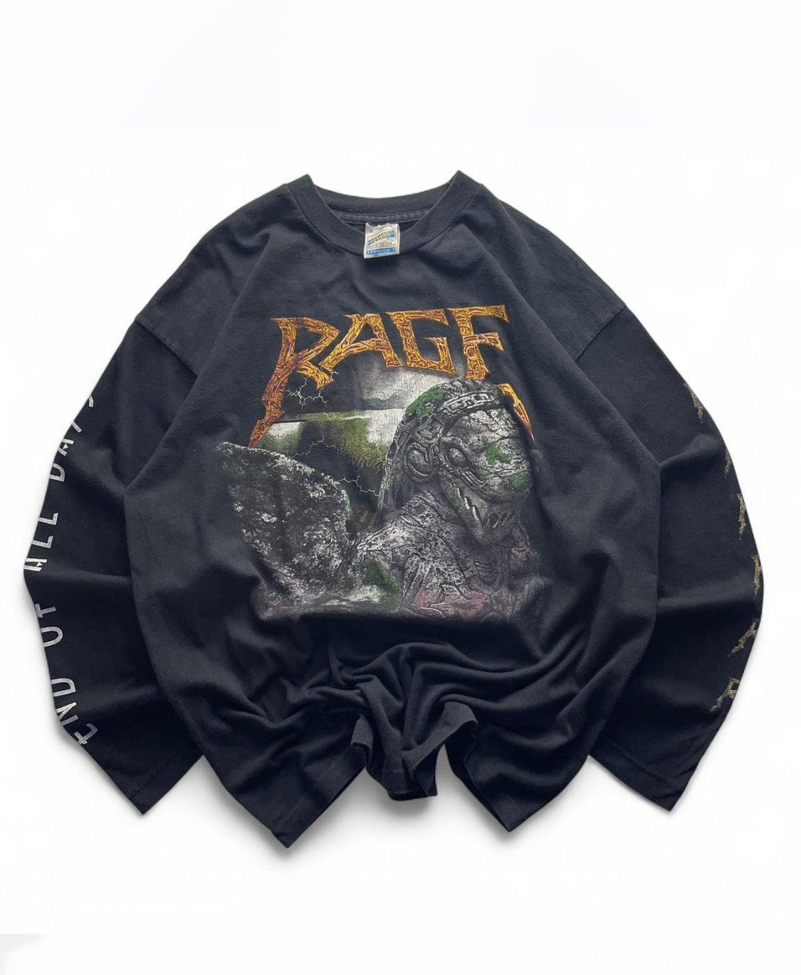 Band Tees 💫🌹1996 rare Rage “End Of All Days” Screen Stars long sleeve Size US XL / EU 56 / 4 - 1 Thumbnail