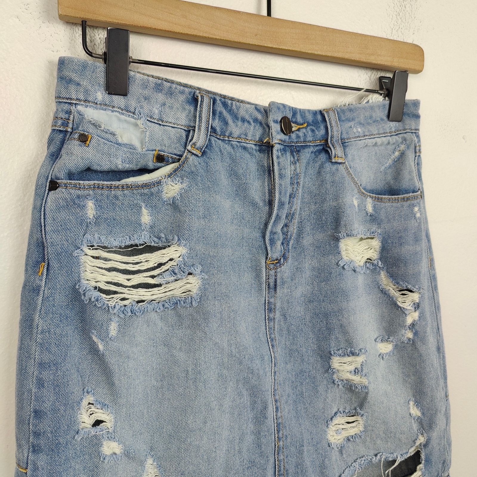 Other Banjara Denim Skirt Womens Small Distressed Boho Zip Size 28" / US 6 / IT 42 - 2 Thumbnail