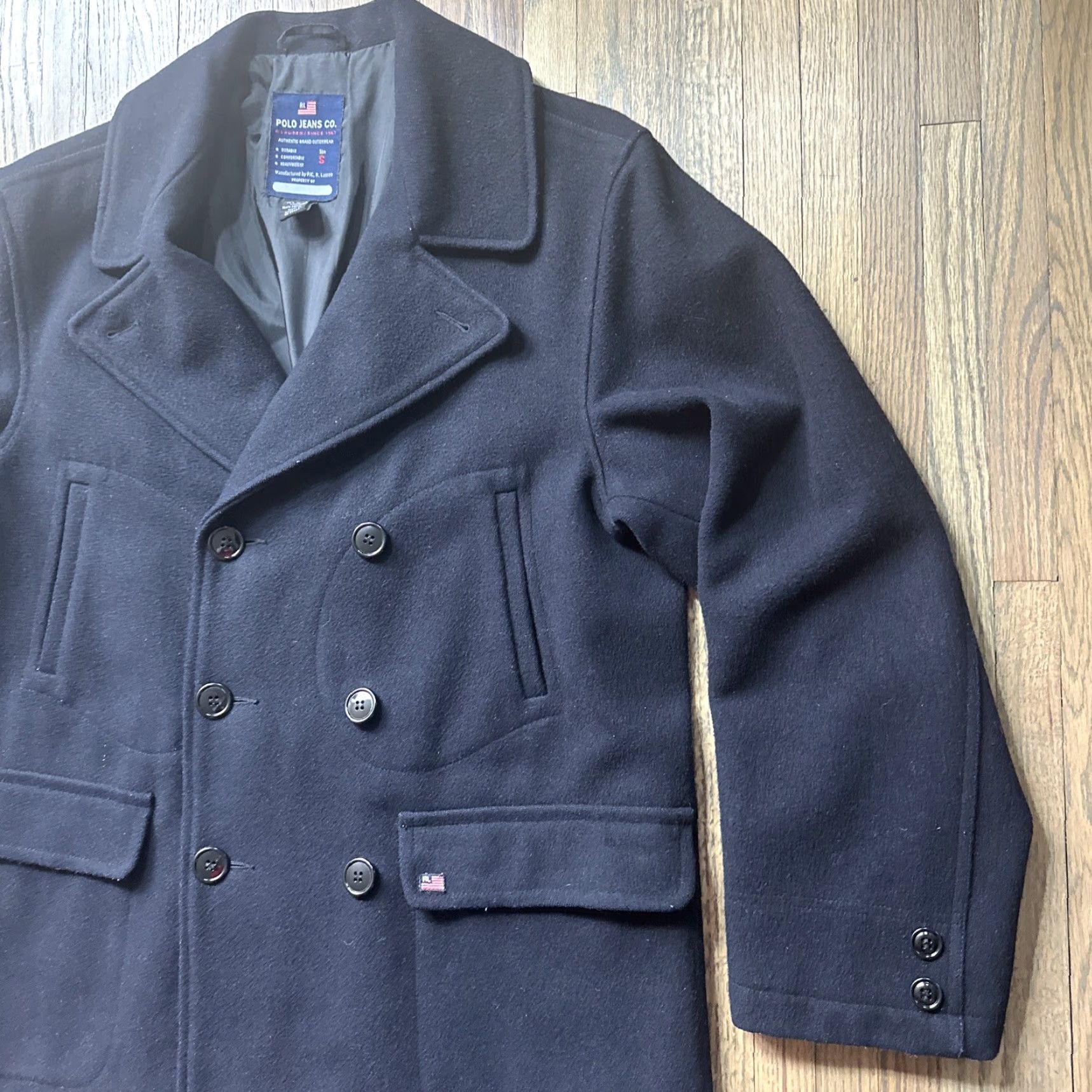 Ralph Lauren Polo Jeans Co. Ralph Lauren Pea Coat Jacket Wool Blend Dark Blue S Solid Men Mens Size Small Size US S / EU 44-46 / 1 - 5 Thumbnail