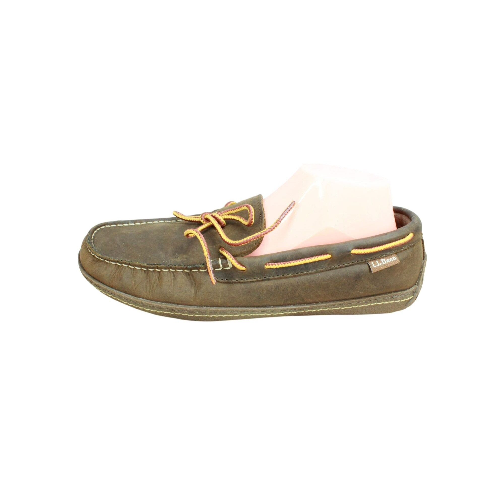 L.L. Bean × Leather LL Bean Flannel Lined Handsewn Moccasin Slippers Size US 10 / EU 43 - 1 Thumbnail