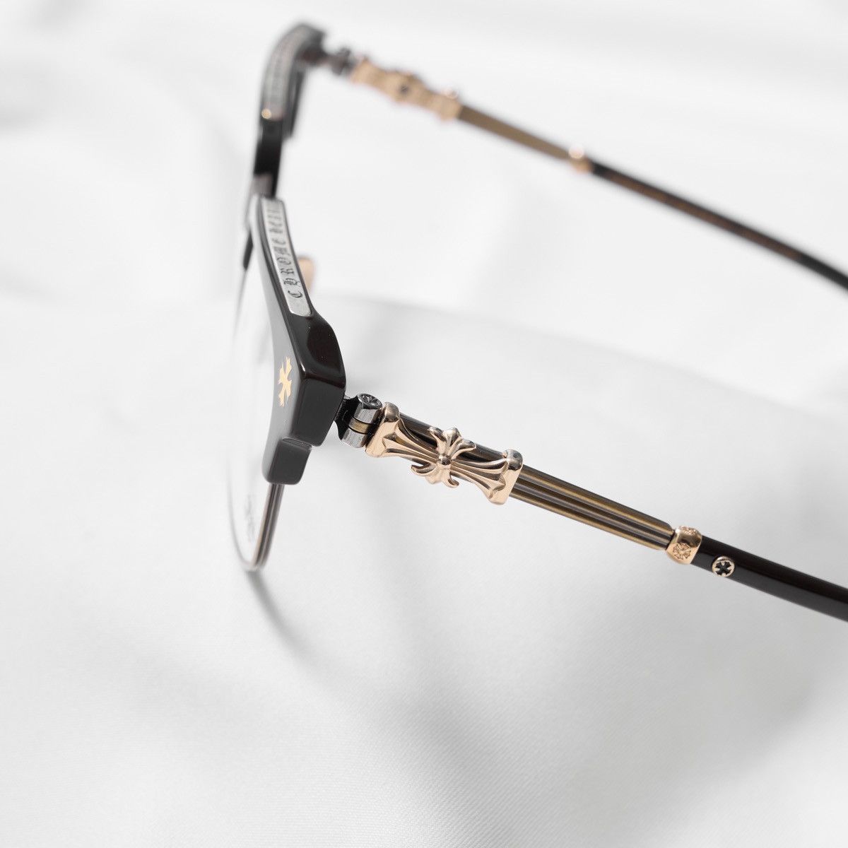 Chrome Hearts CHROME HEARTS BONENNOISSEUR II CLASSIC BROWN - ANTIQUE GOLD GLASSES Size ONE SIZE - 3 Thumbnail