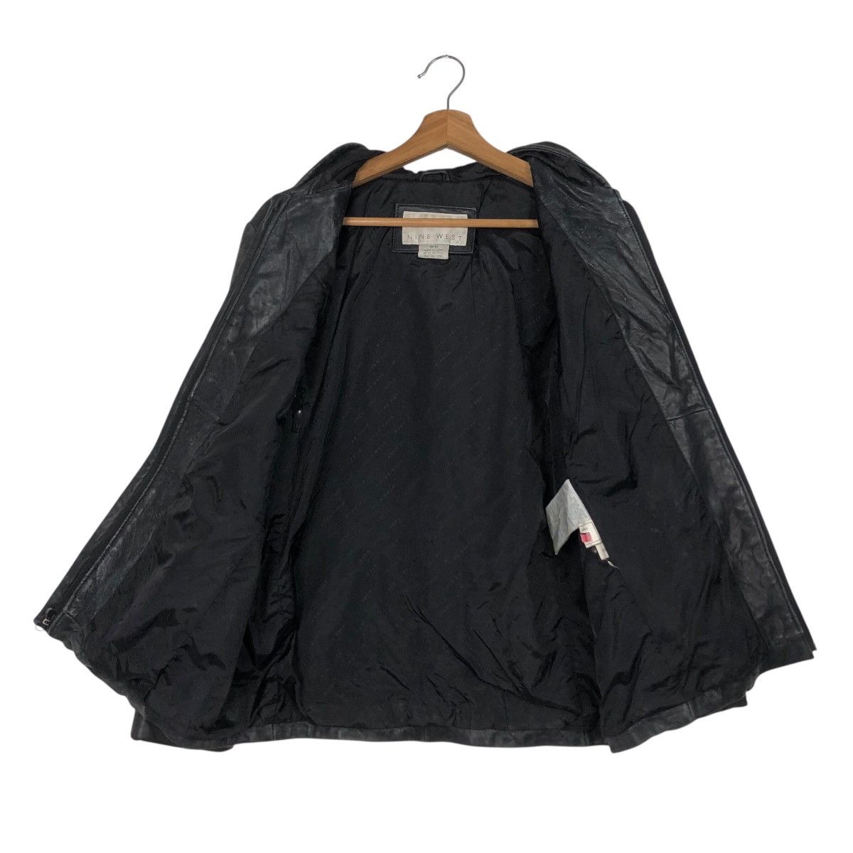 Japanese Brand 📌Rich Black Vintage Leather Jacket Nine West Issey Miyake Size US M / EU 48-50 / 2 - 15 Thumbnail