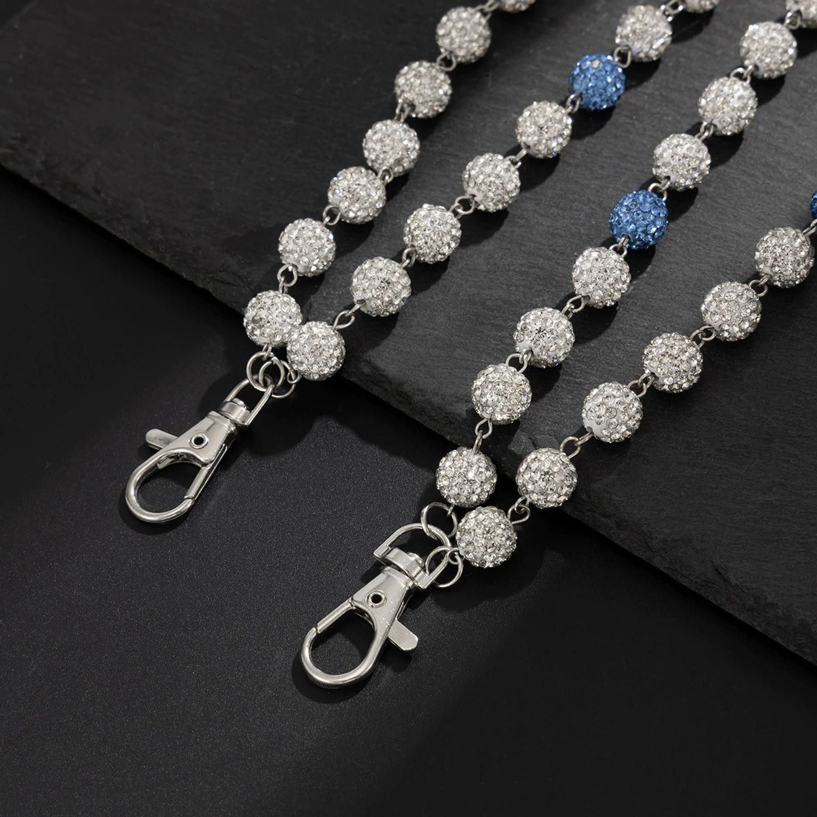 Jewelry Crystal Beaded Wallet Chain Accessory, Pants Chain Size ONE SIZE - 6 Thumbnail